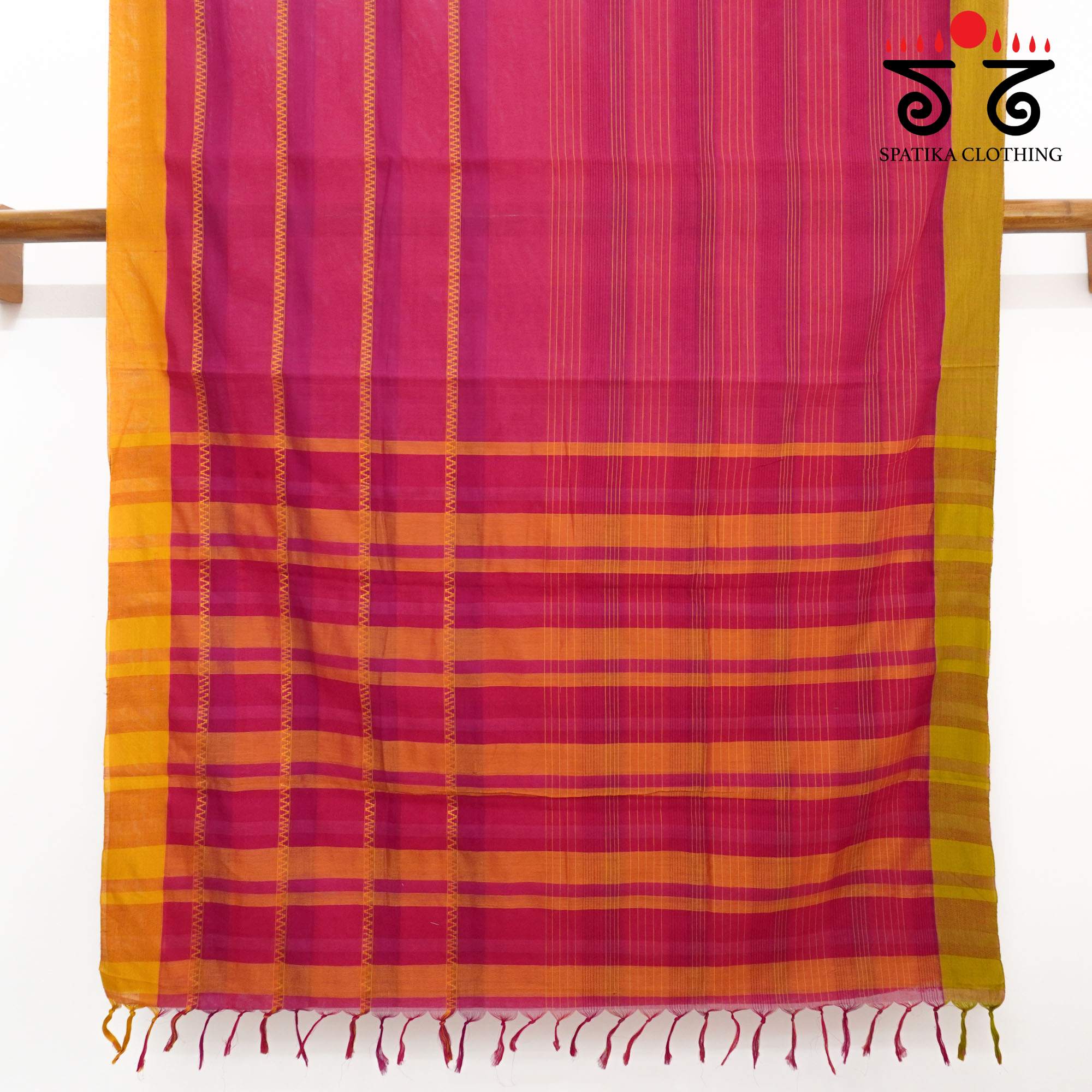 Pink Andhra Handwoven Cotton Saree
