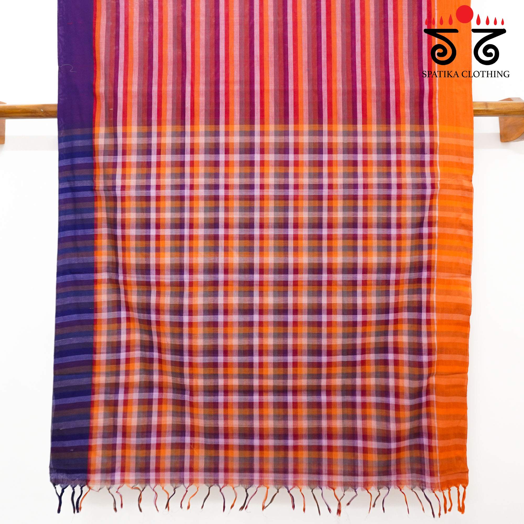 Red Multi Andhra Handwoven Cotton Saree