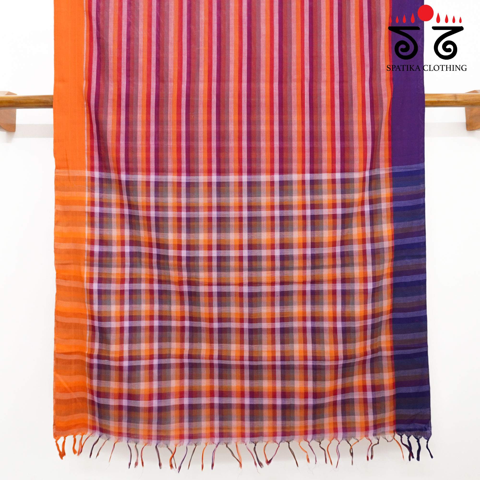 Red Multi Andhra Handwoven Cotton Saree