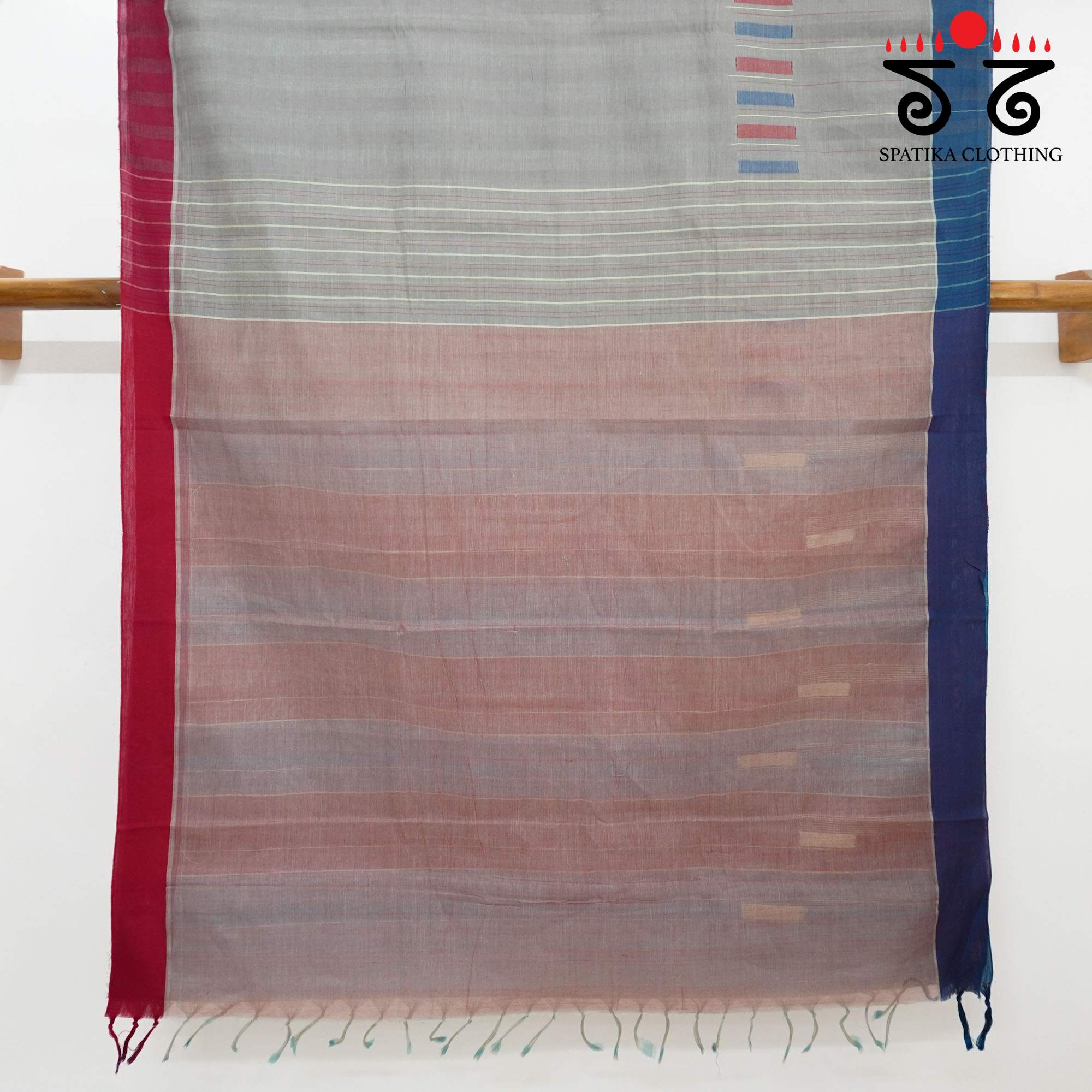 Light Grey Andhra Handwoven Cotton Saree
