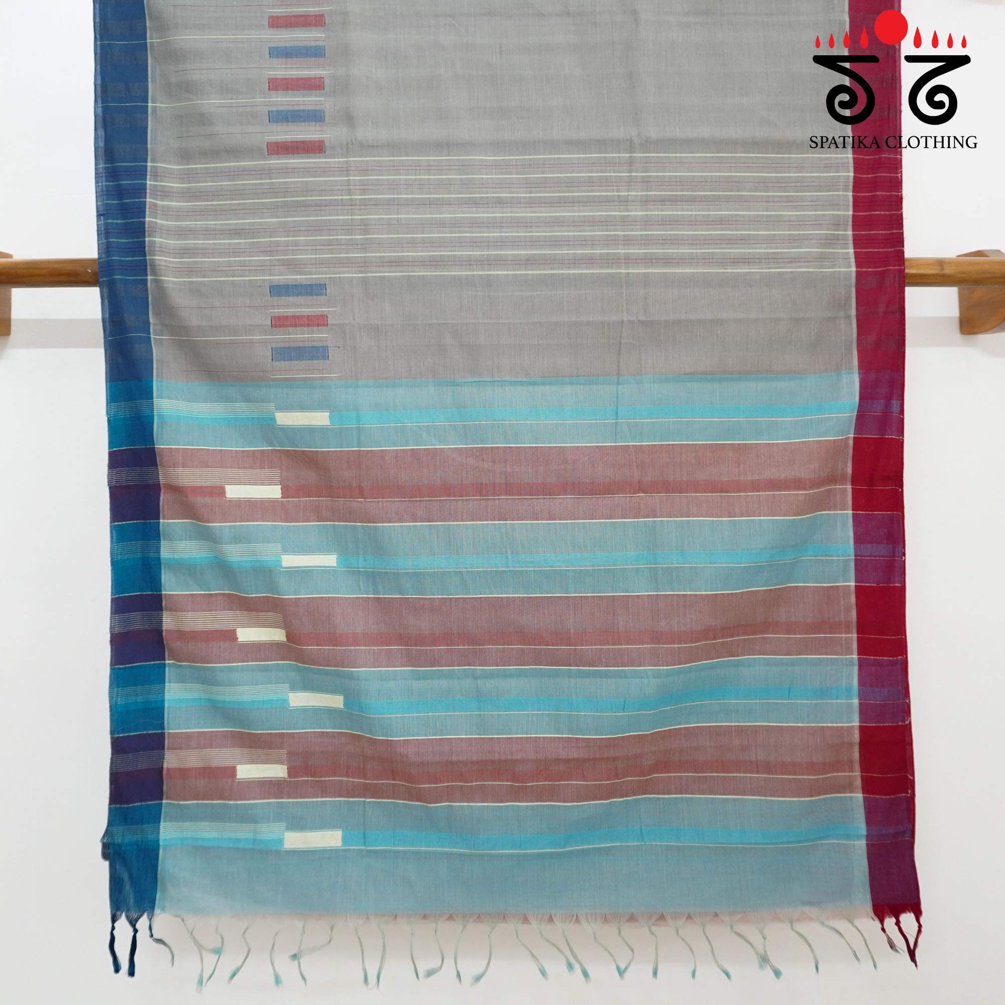 Light Grey Andhra Handwoven Cotton Saree