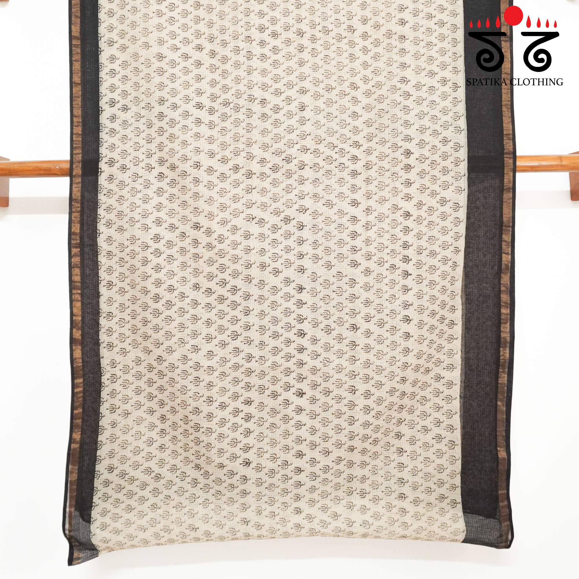 Beige Kota Hand Block Printed Saree