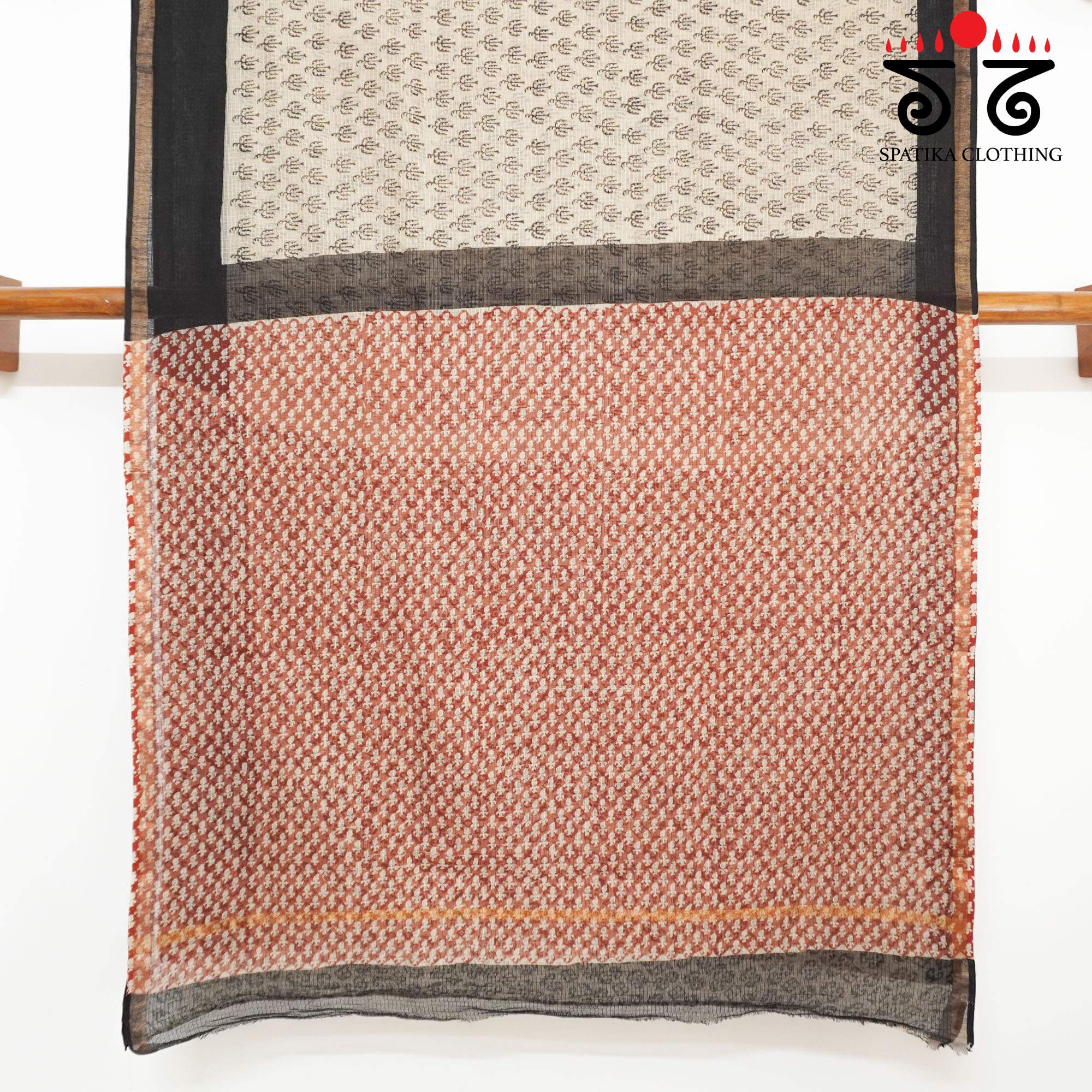 Beige Kota Hand Block Printed Saree