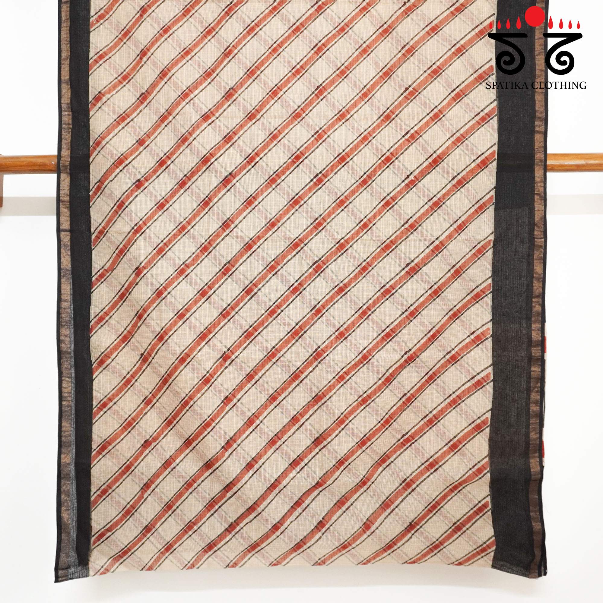 Beige Kota Hand Block Printed Saree