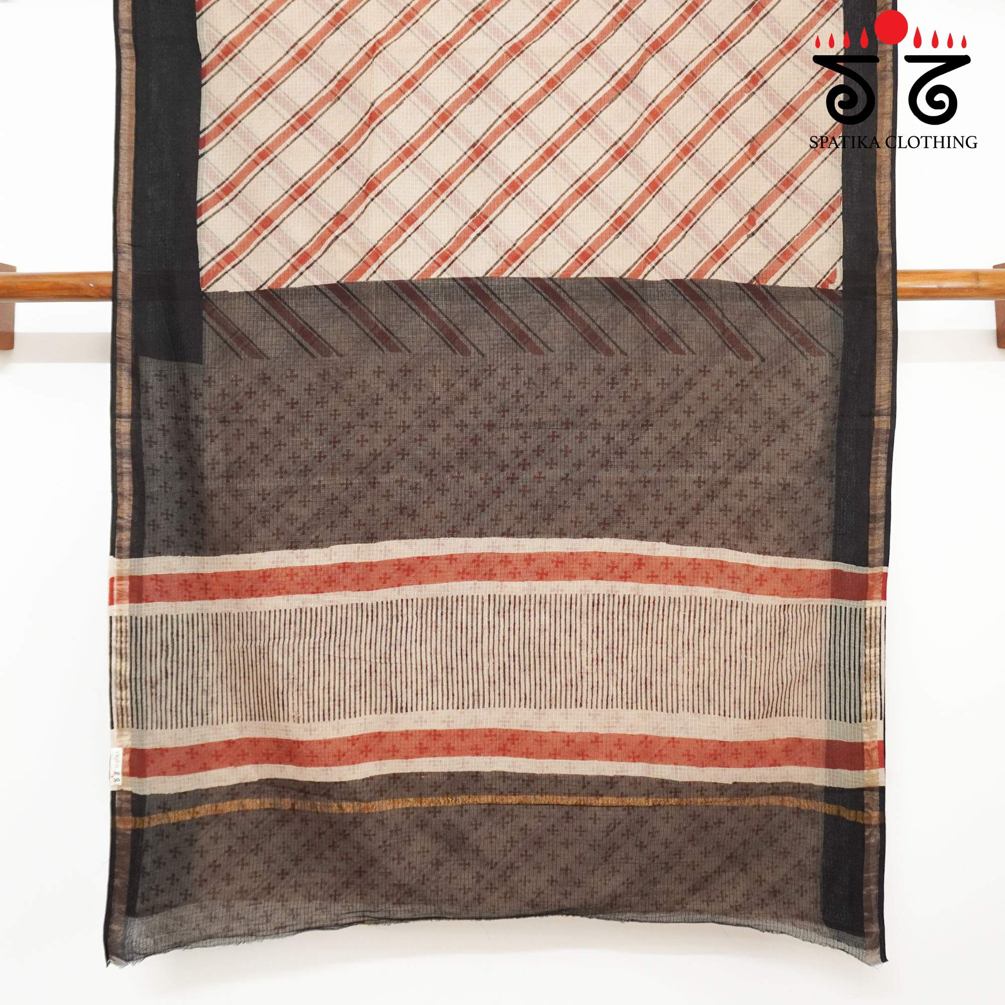 Beige Kota Hand Block Printed Saree