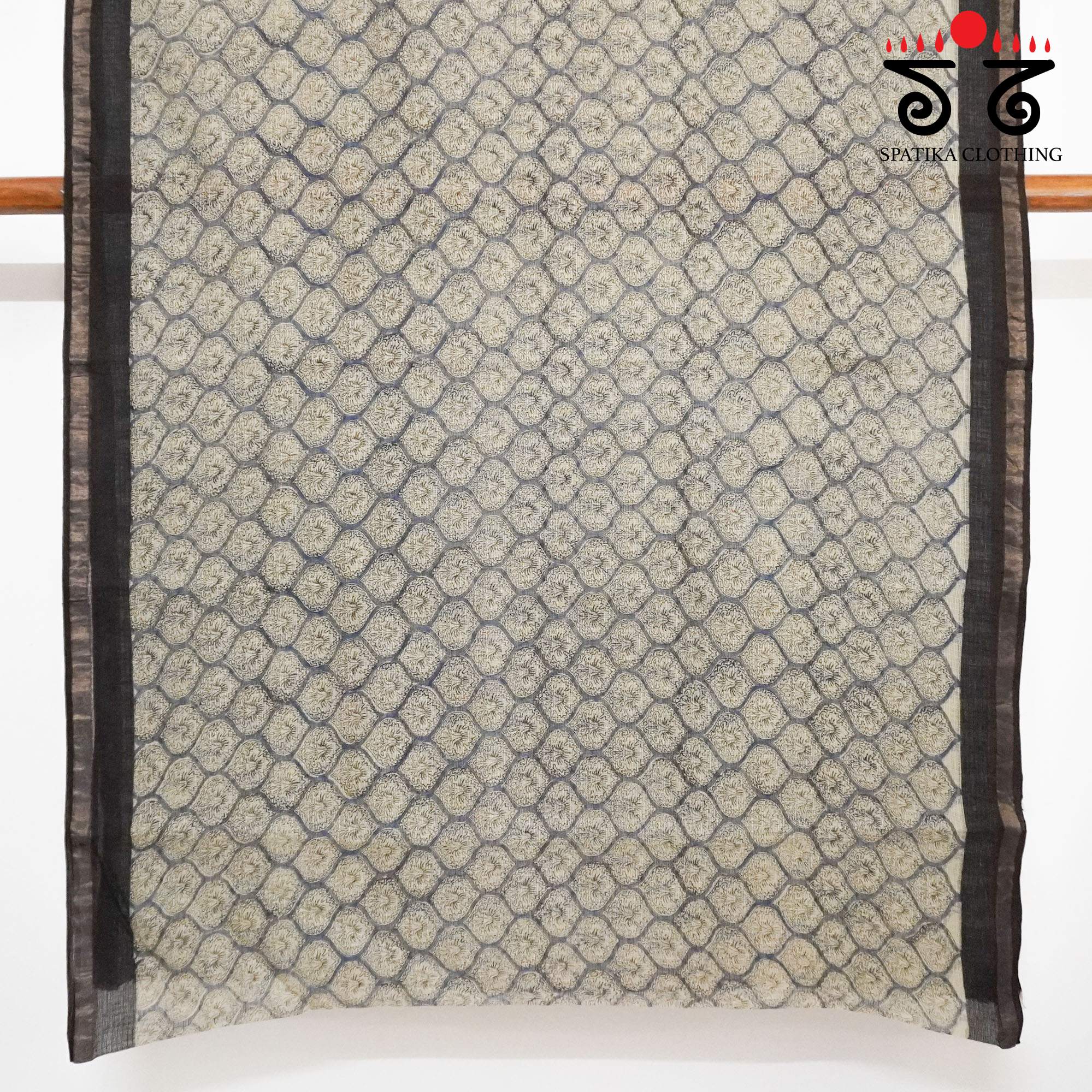 Blue Kota Hand Block Printed Saree