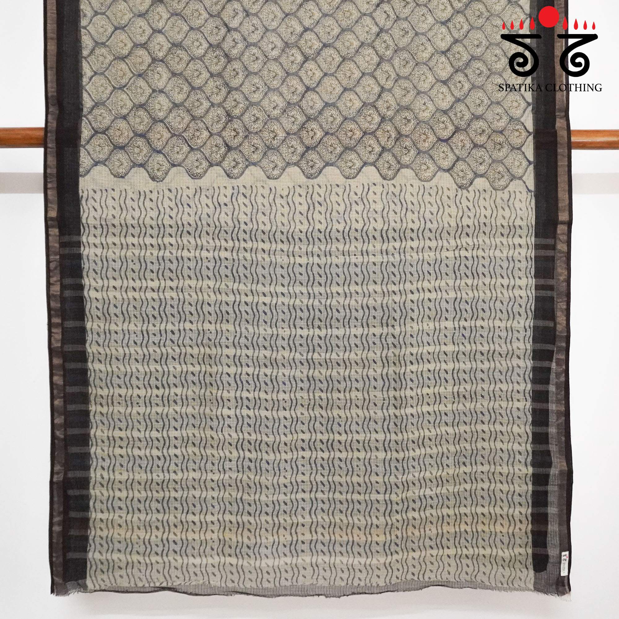 Blue Kota Hand Block Printed Saree