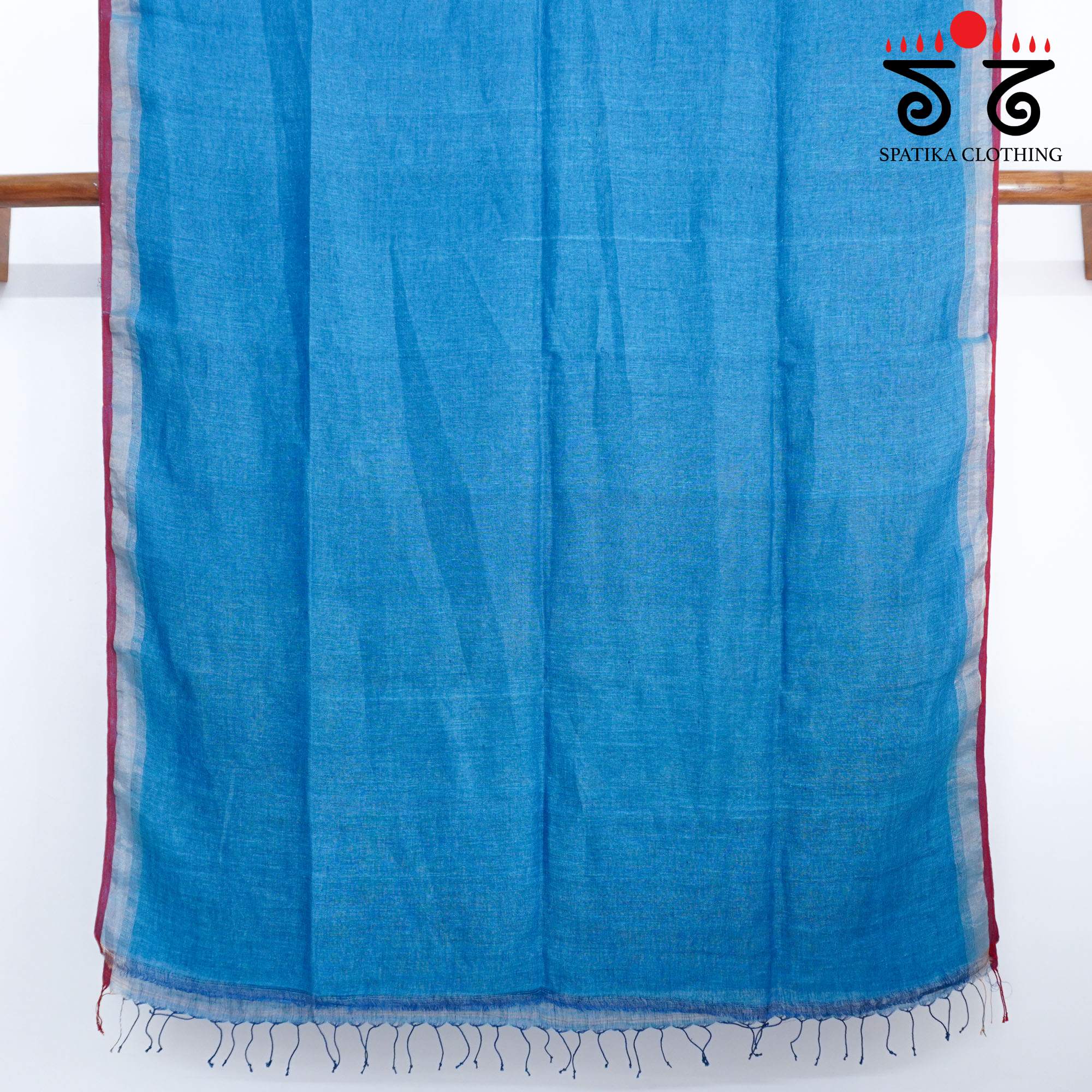 Blue Jamdhani-Linen Cotton Saree