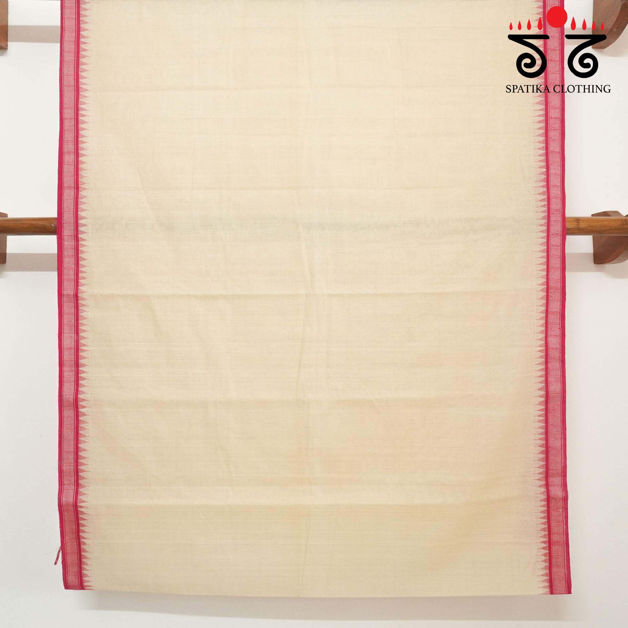 Beige Ponduru Handspun Cotton Saree With Special Blouse