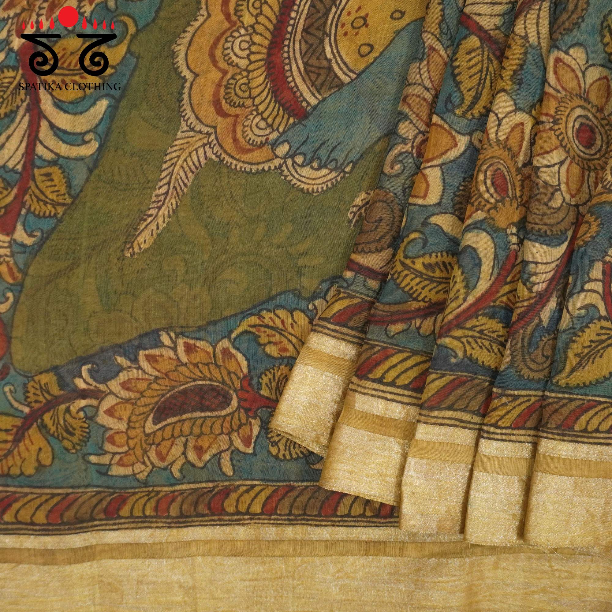 Vatapatrashayi - Pen Kalamkari saree