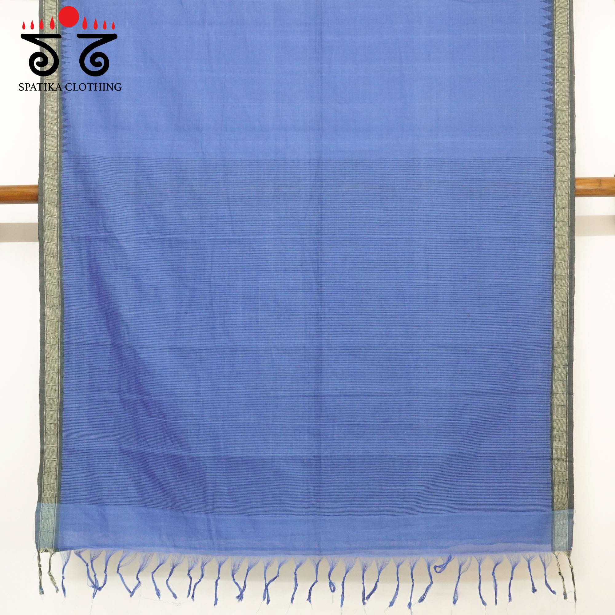 Blue Ponduru Handspun Cotton Saree With Special Blouse