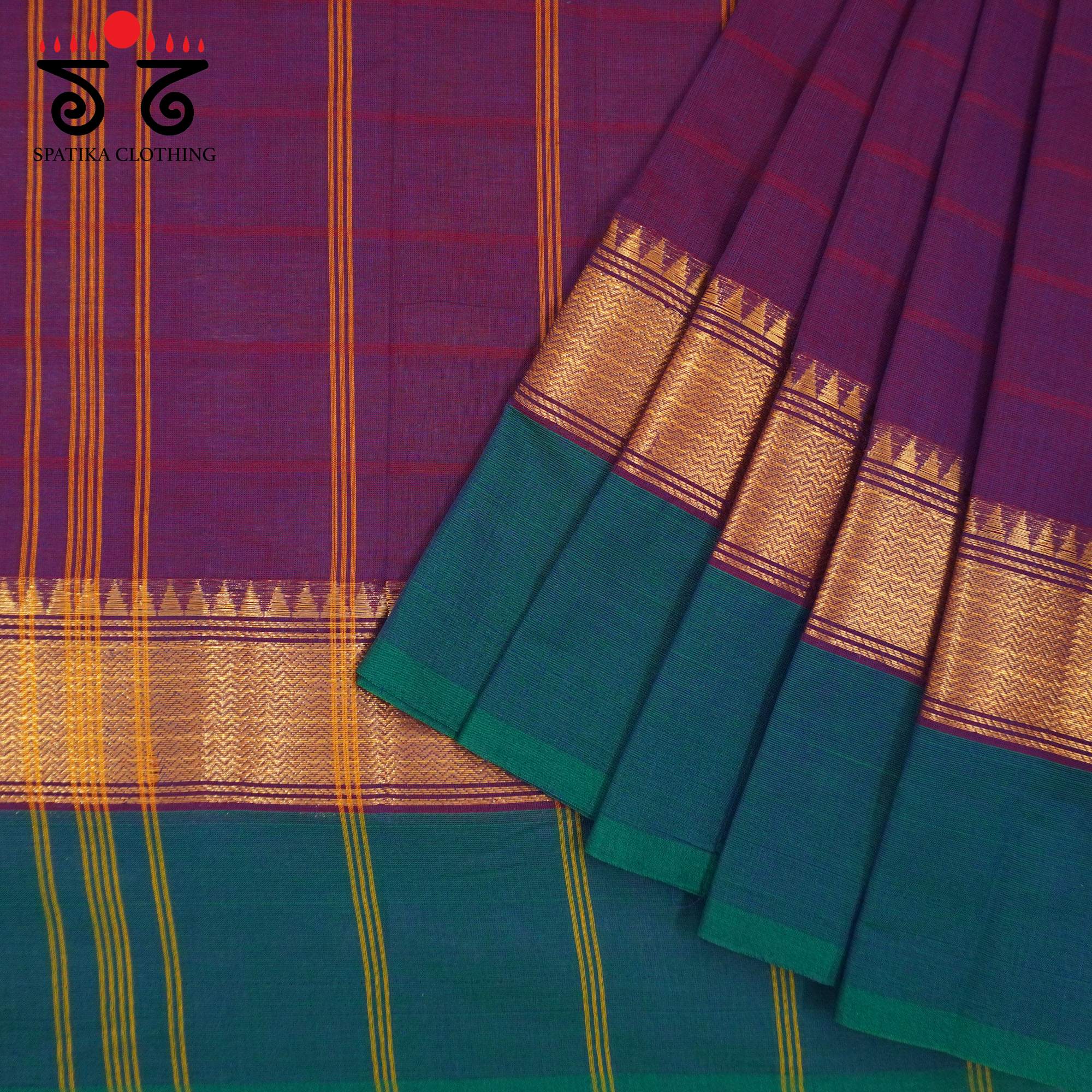 Purple Chettinad Cotton Saree