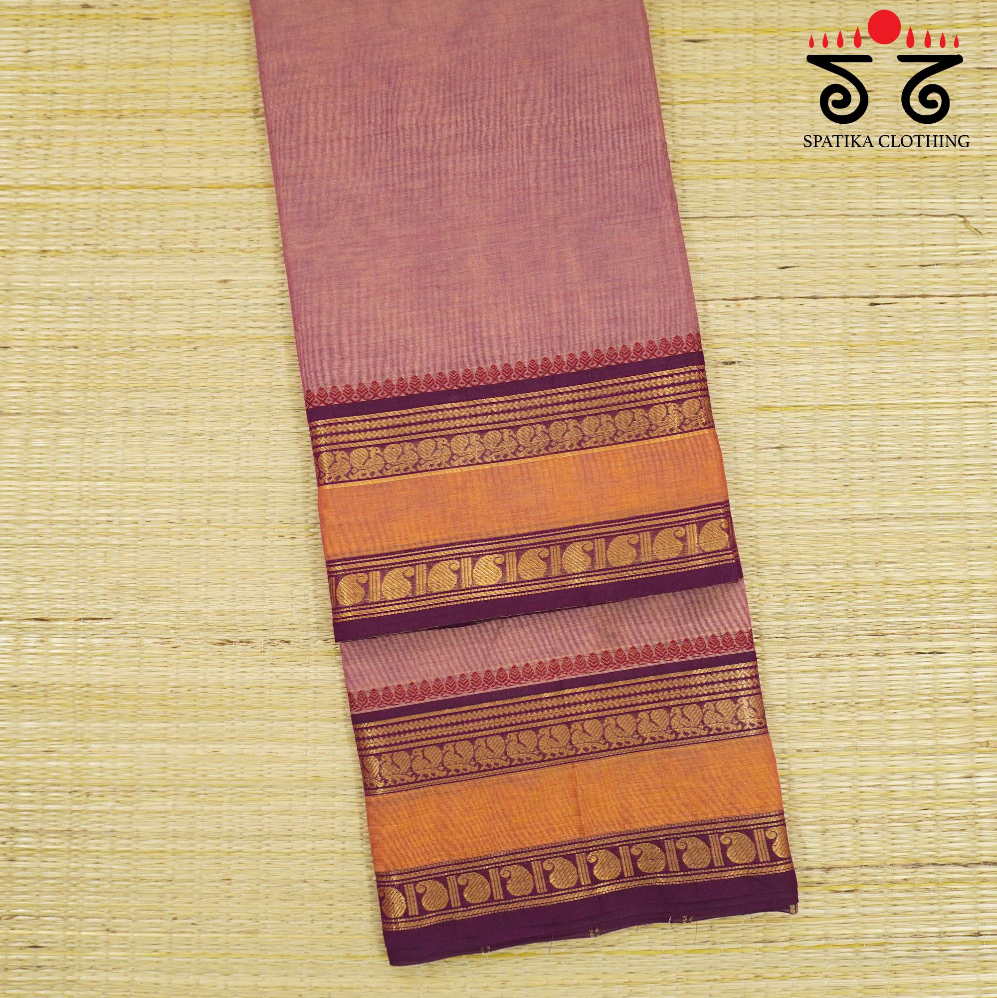 Peach Chettinad Cotton Saree