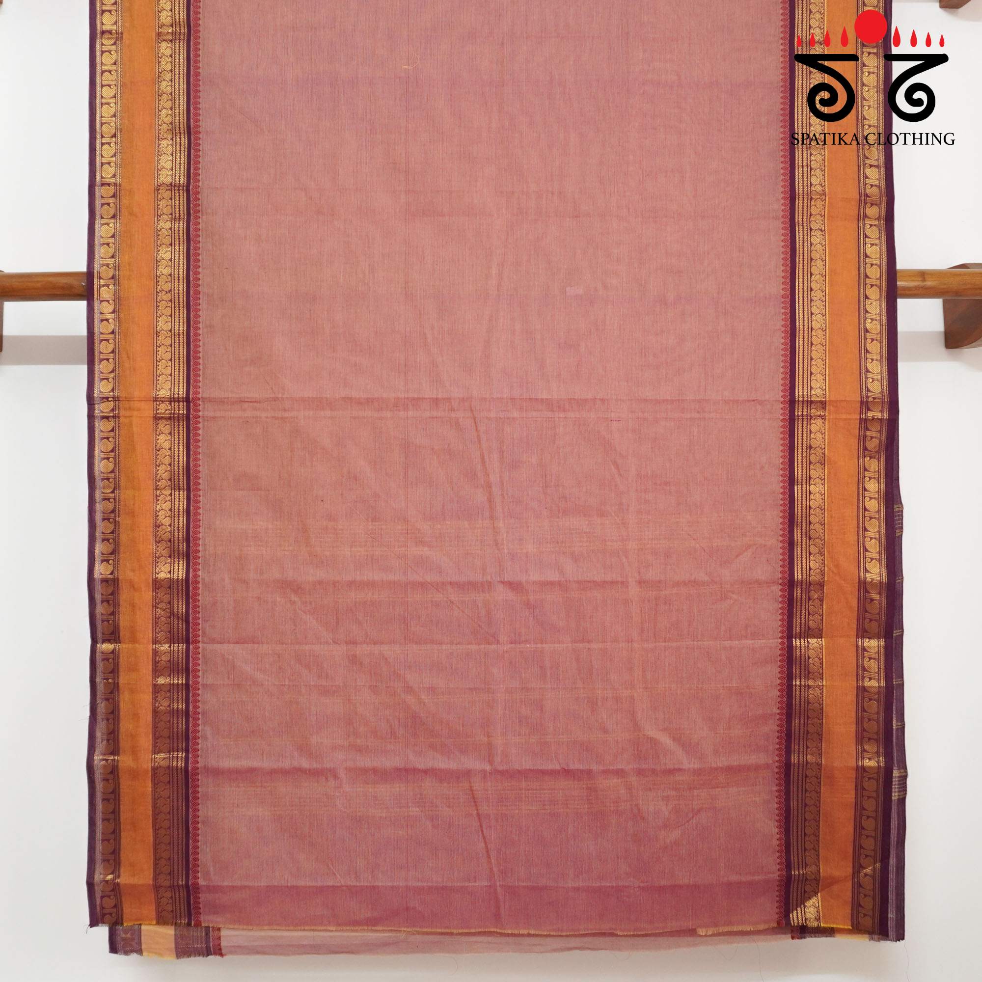 Peach Chettinad Cotton Saree