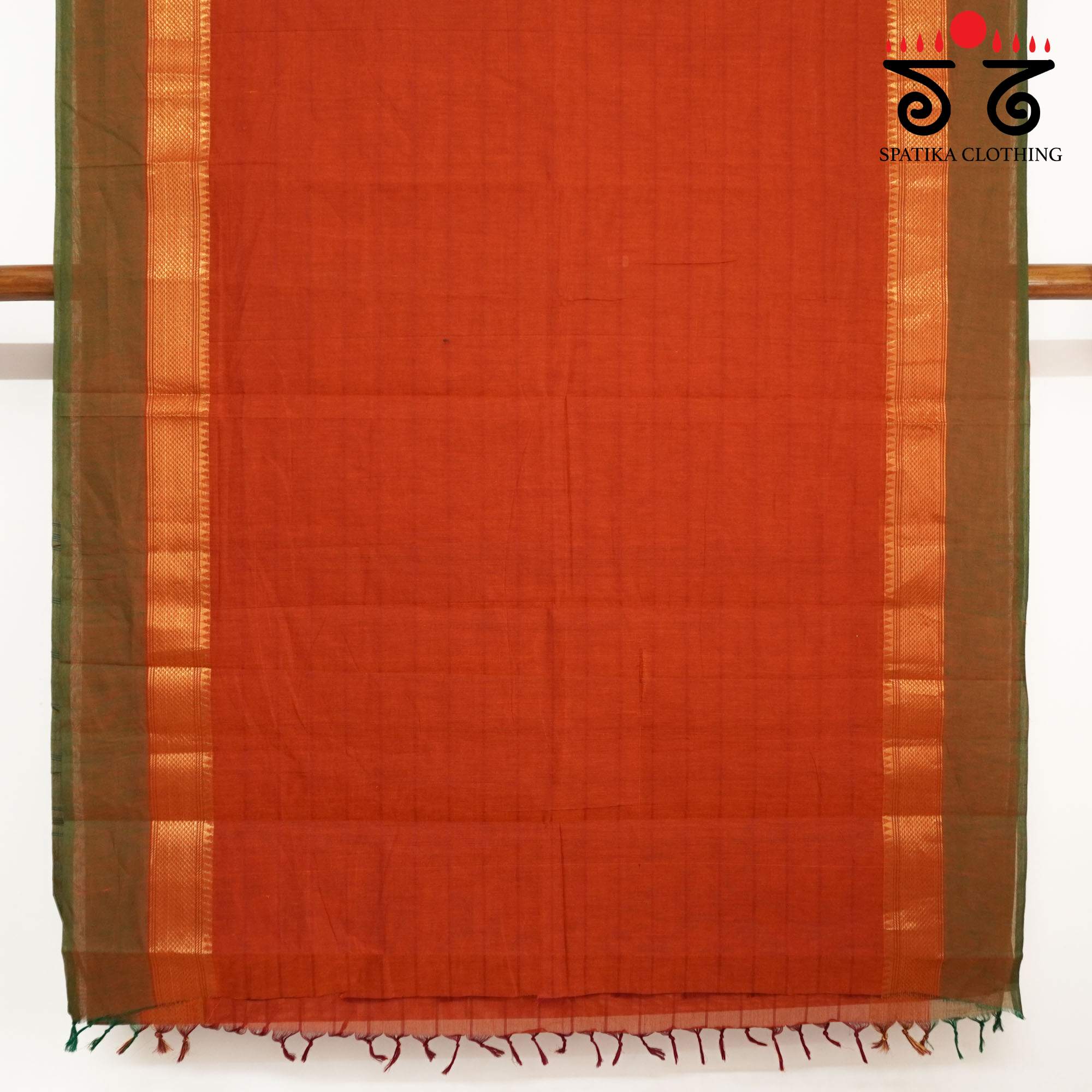 Orange Chettinad Cotton Saree