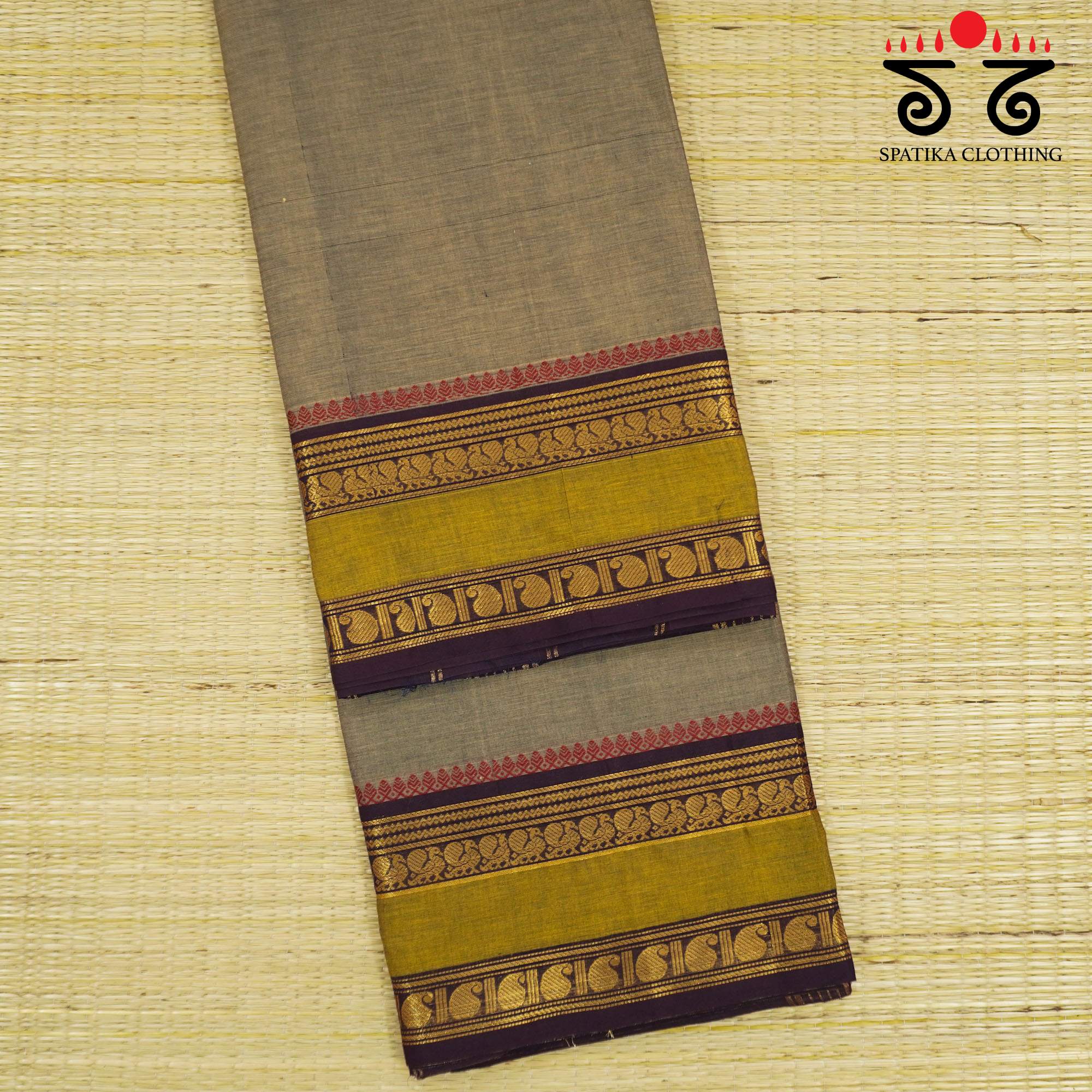 Grey Chettinad Cotton Saree