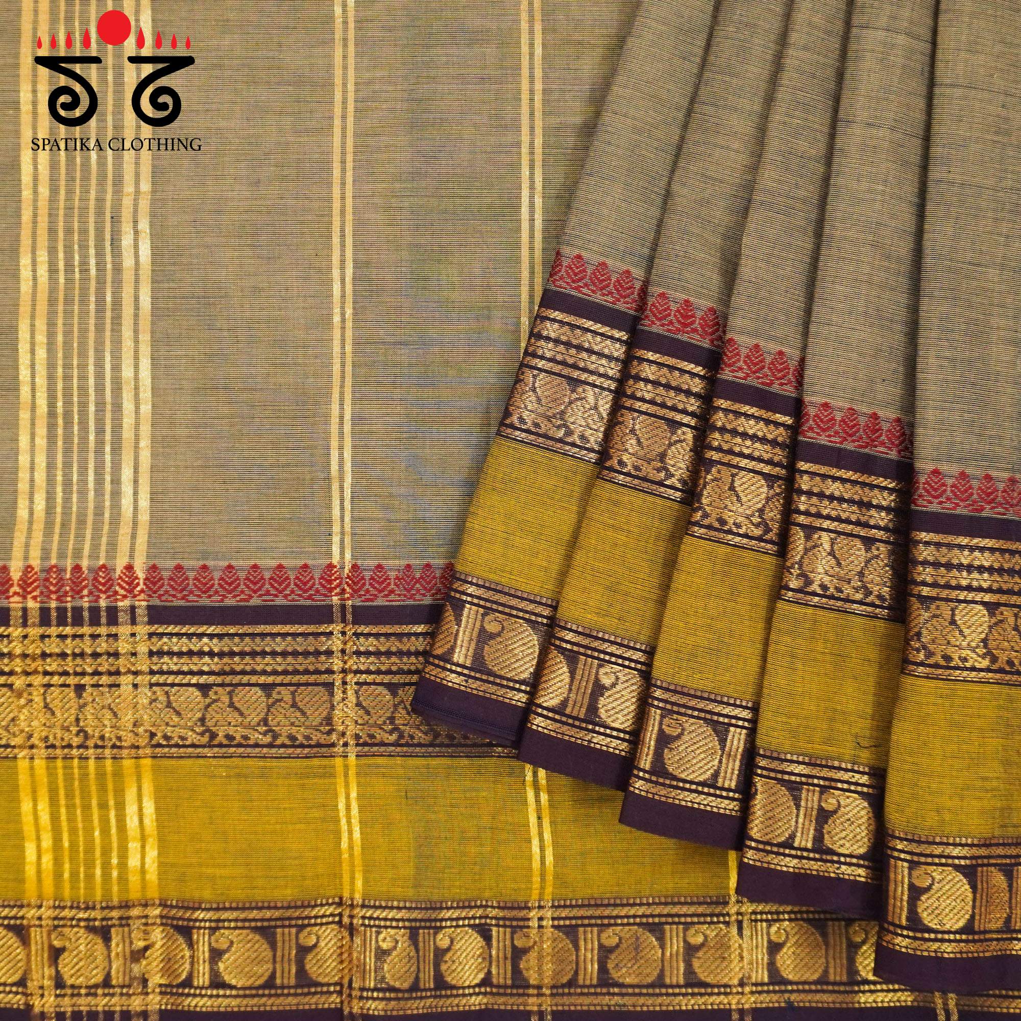 Grey Chettinad Cotton Saree