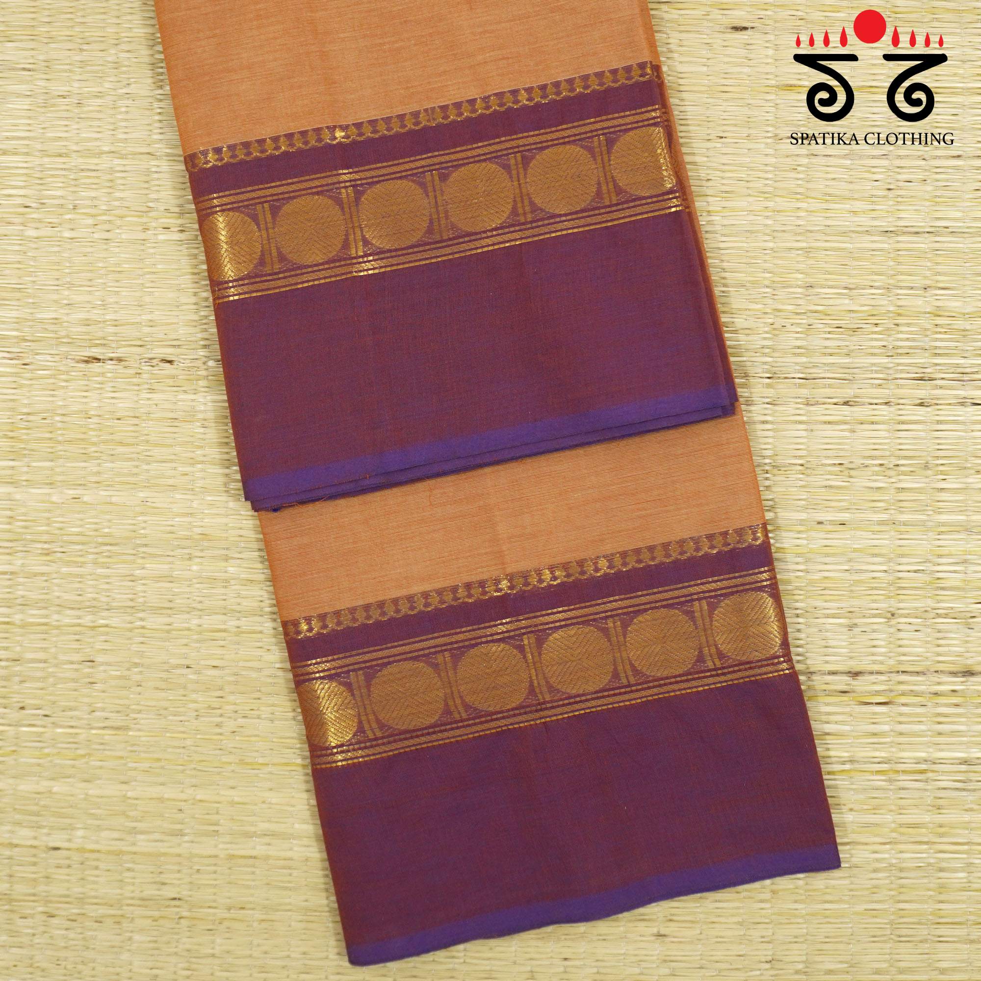 Light Orange Chettinad Cotton Saree