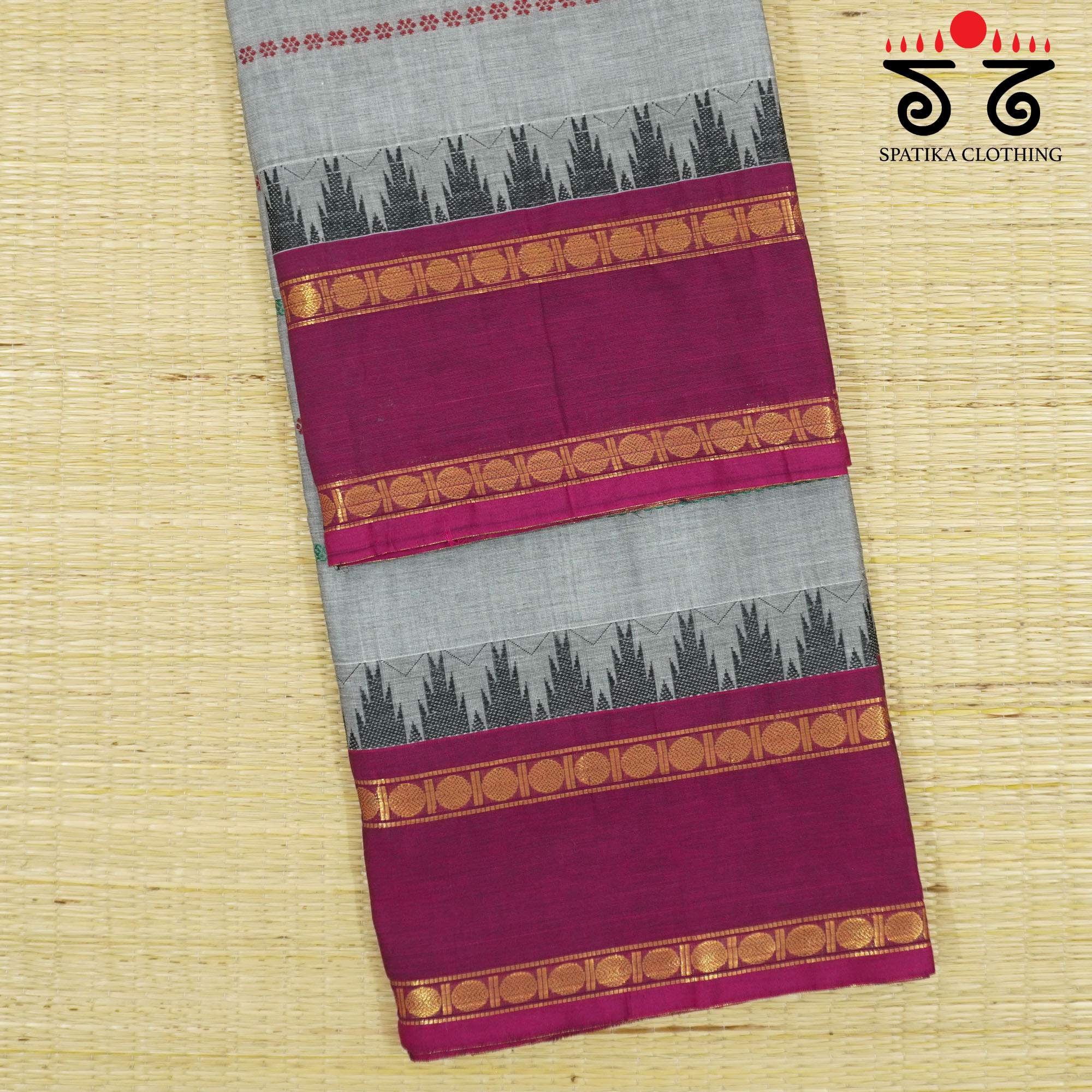 Grey Chettinad Cotton Saree