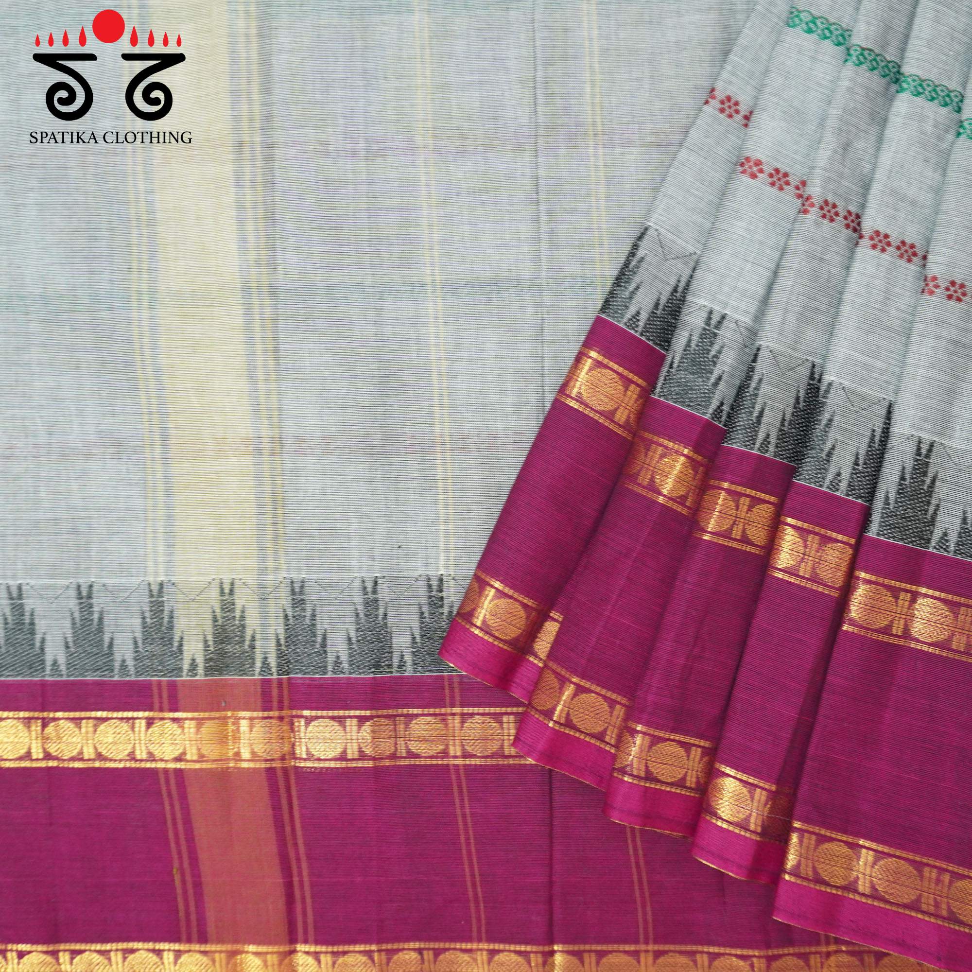 Grey Chettinad Cotton Saree