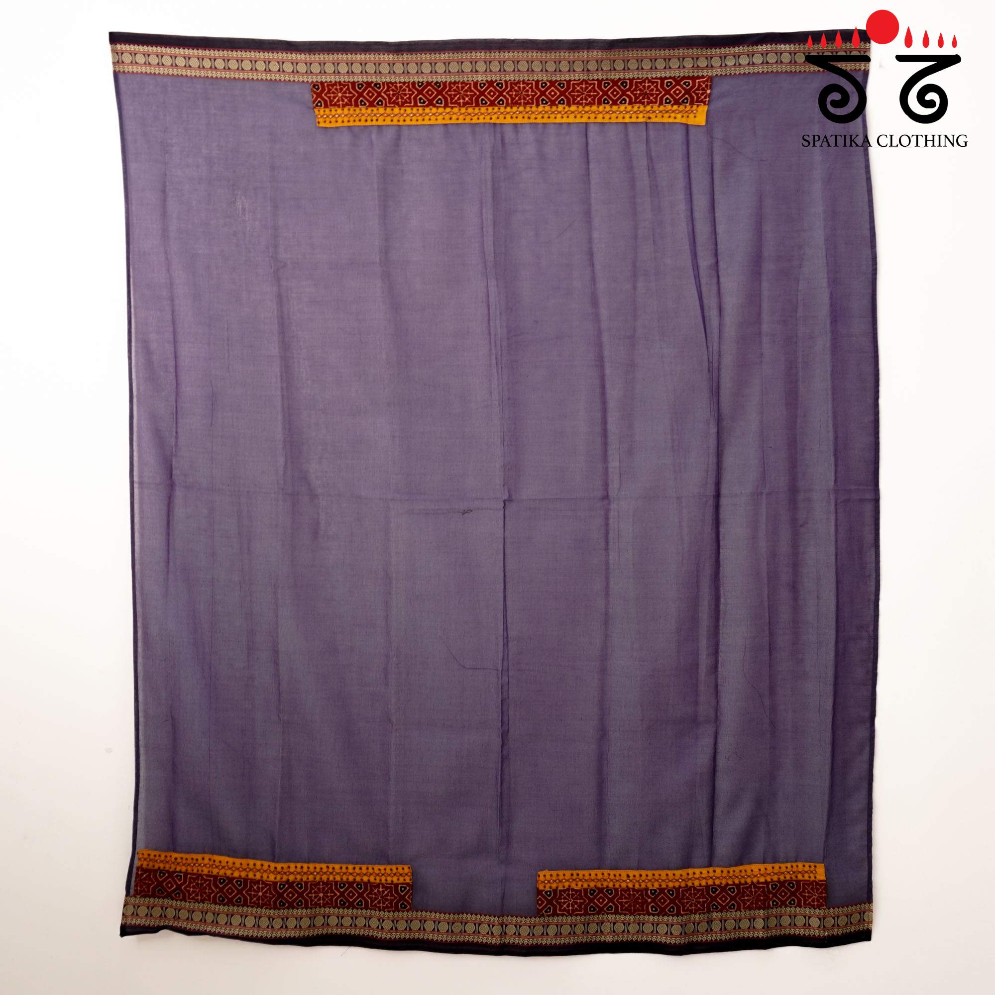 Violet Hand-embroidered Blouse Fabric