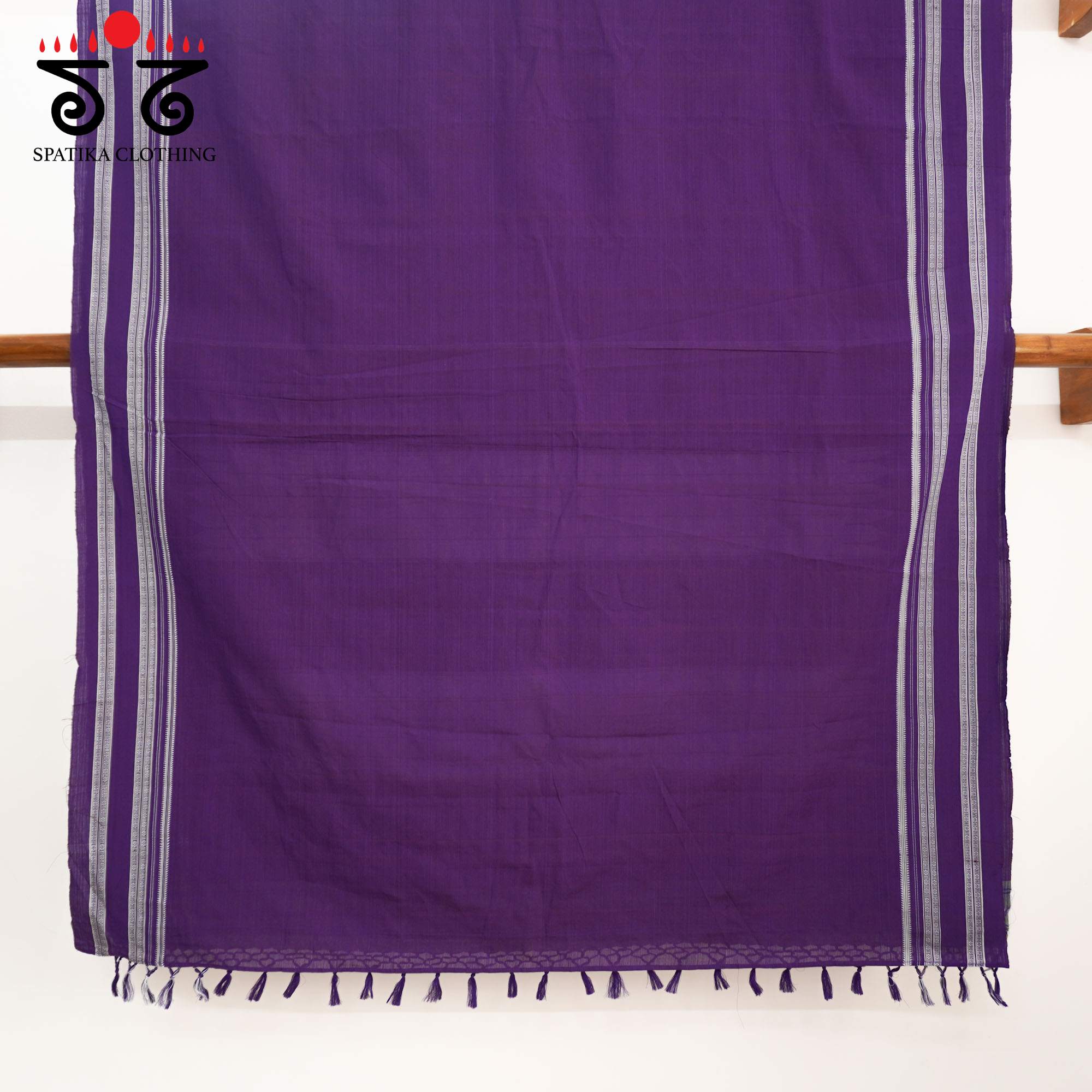 Purple Ilkal Handwoven Cotton Saree - Bandhini Blouse