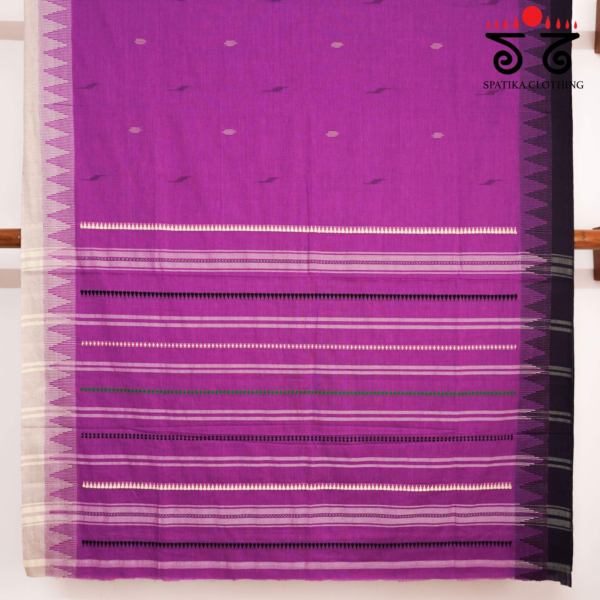 Pink Begampur Handwoven Cotton Saree