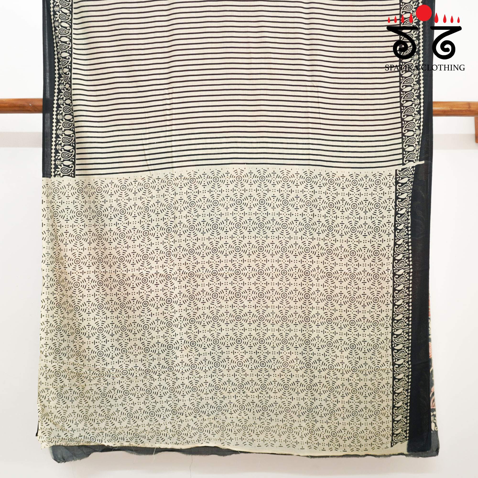 Red Hand Block Printed Mul Cotton Saree