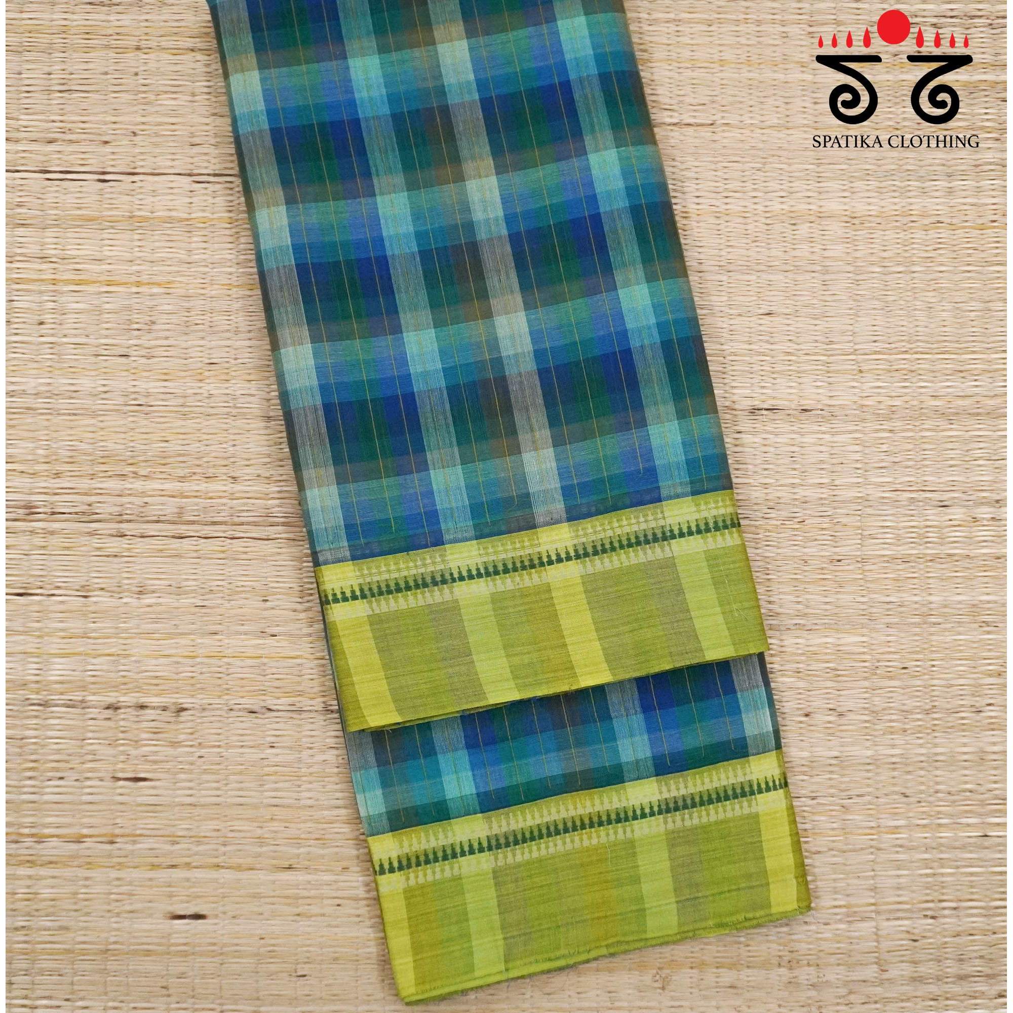 Green Andhra Handwoven Cotton Saree