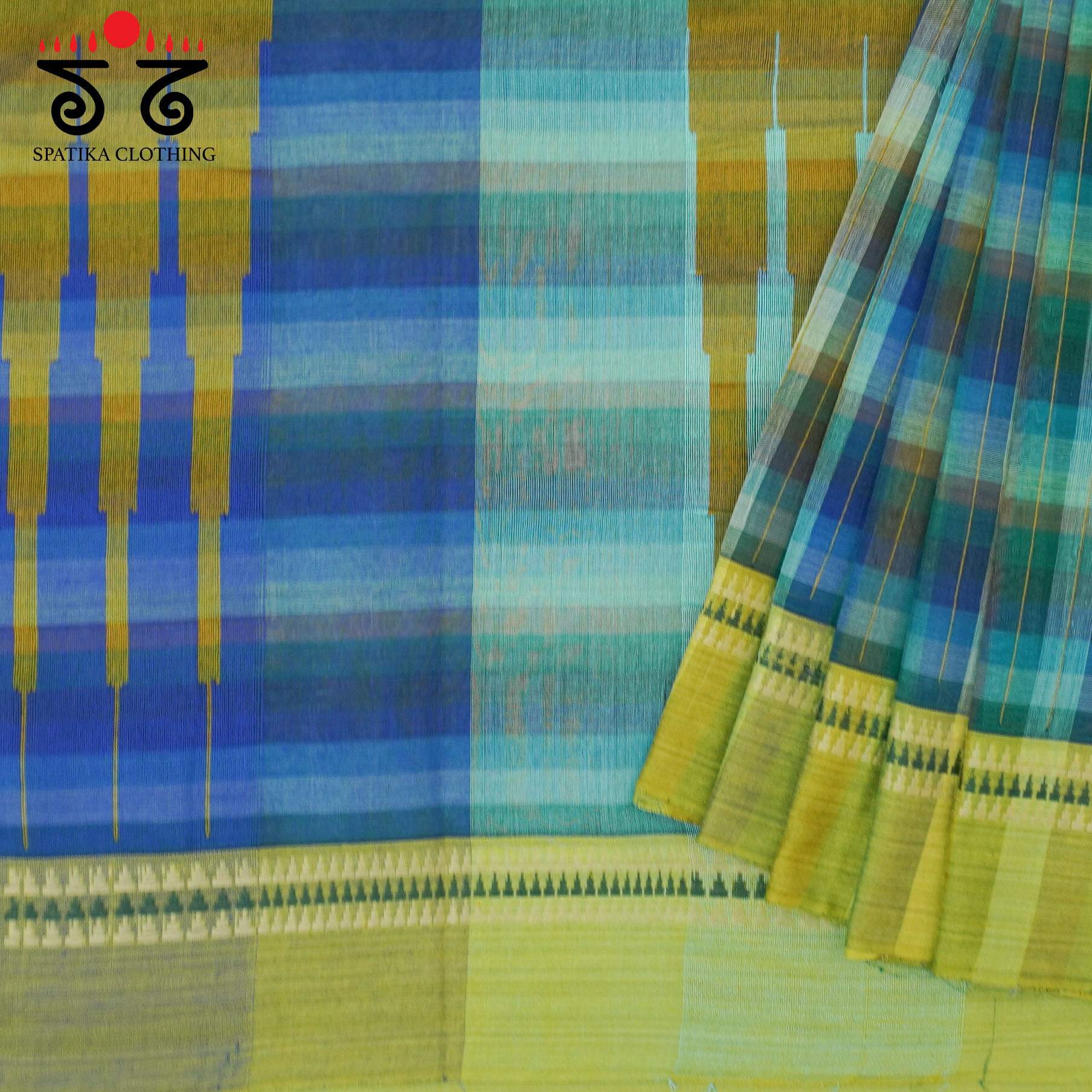 Green Andhra Handwoven Cotton Saree