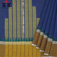 Blue Andhra Handwoven Cotton Saree