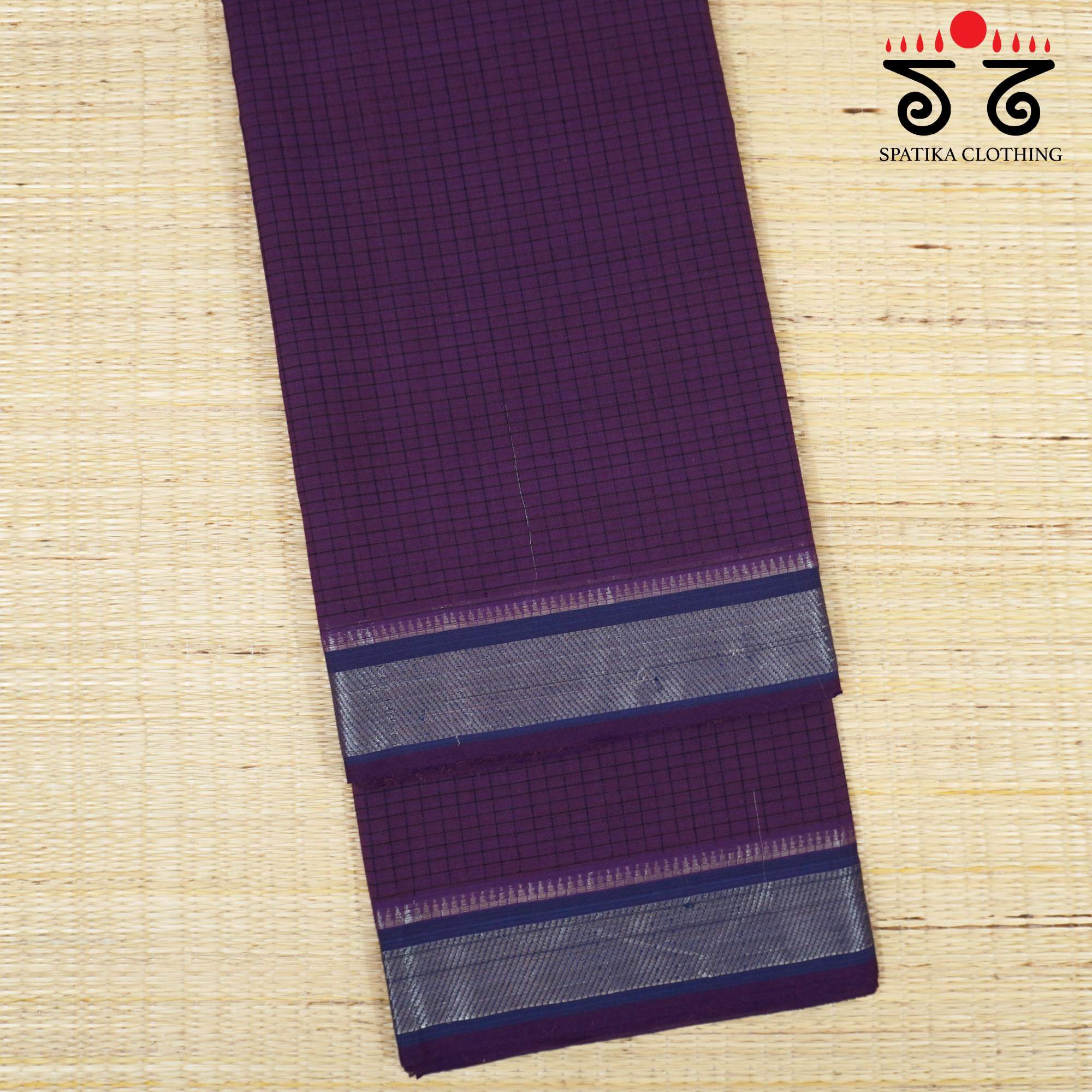 Purple Andhra Handwoven Cotton Saree