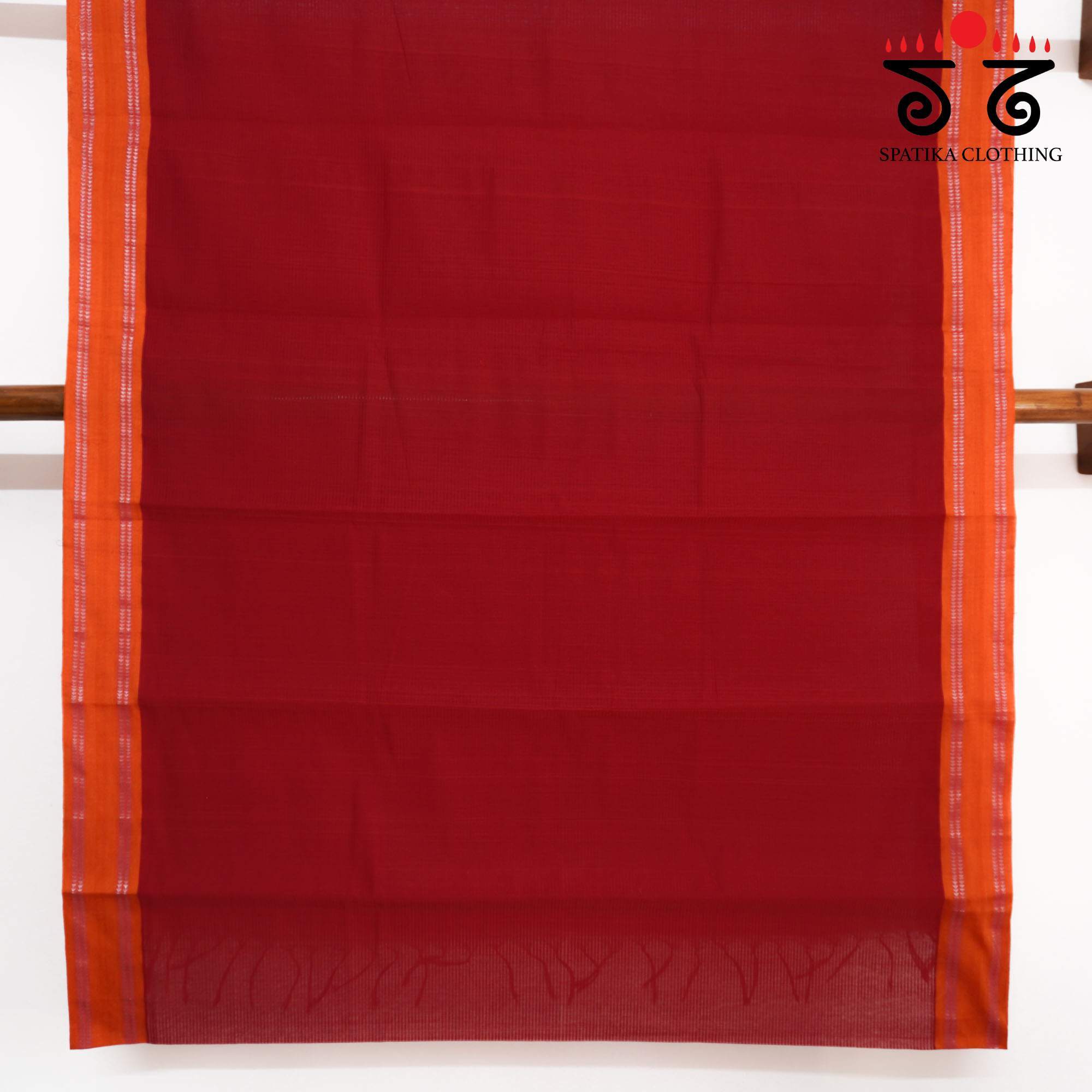 Red Andhra Handwoven Cotton Saree
