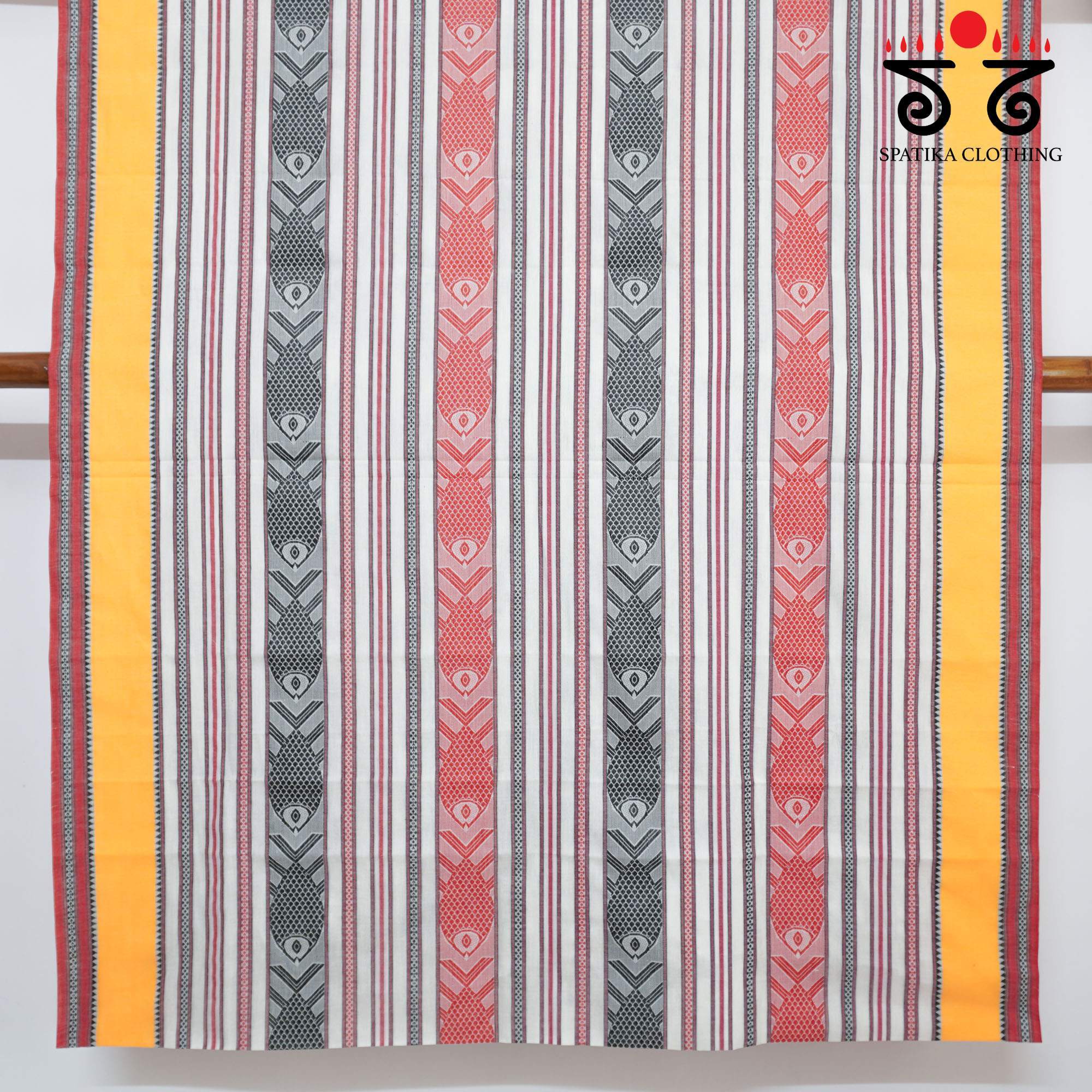 White Begampur Handwoven Cotton Saree New!