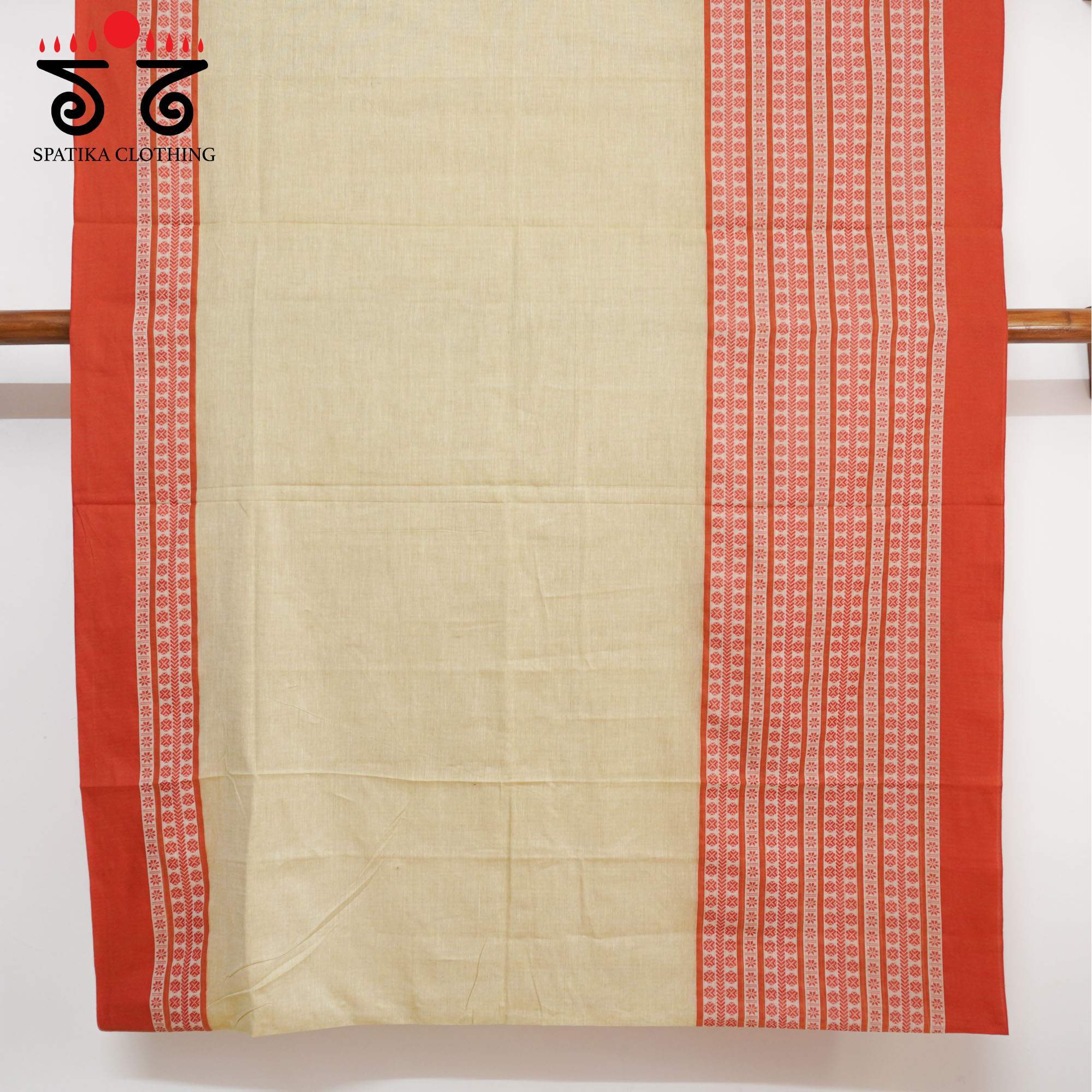 Beige Begampur Handwoven Cotton Saree New!