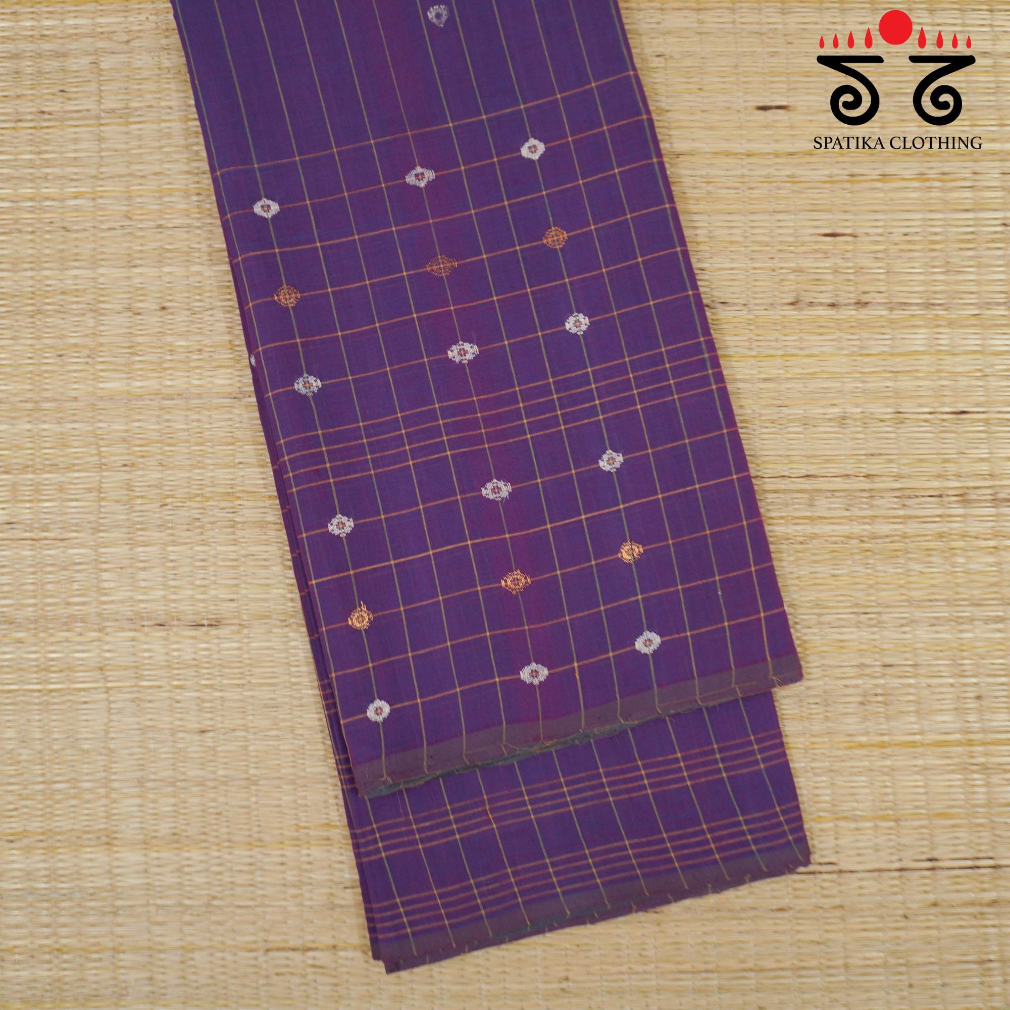 Violet Andhra Handwoven Cotton Saree