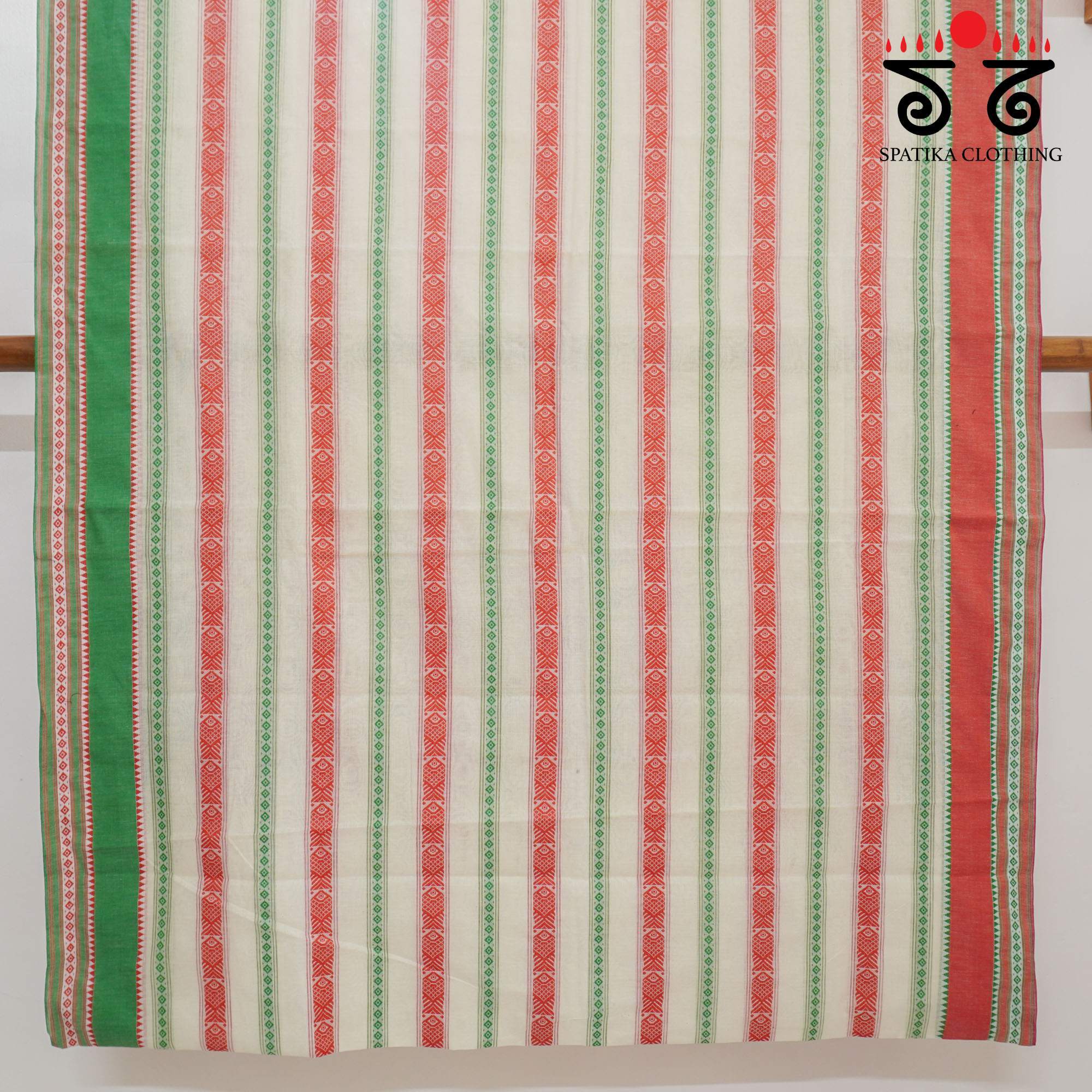 Off White Begampur Handwoven Cotton Saree New!