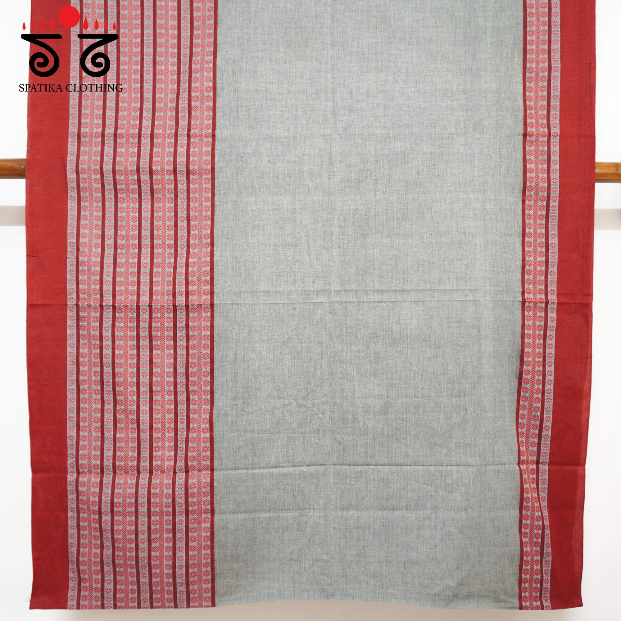 Grey Begampur Handwoven Cotton Saree New!