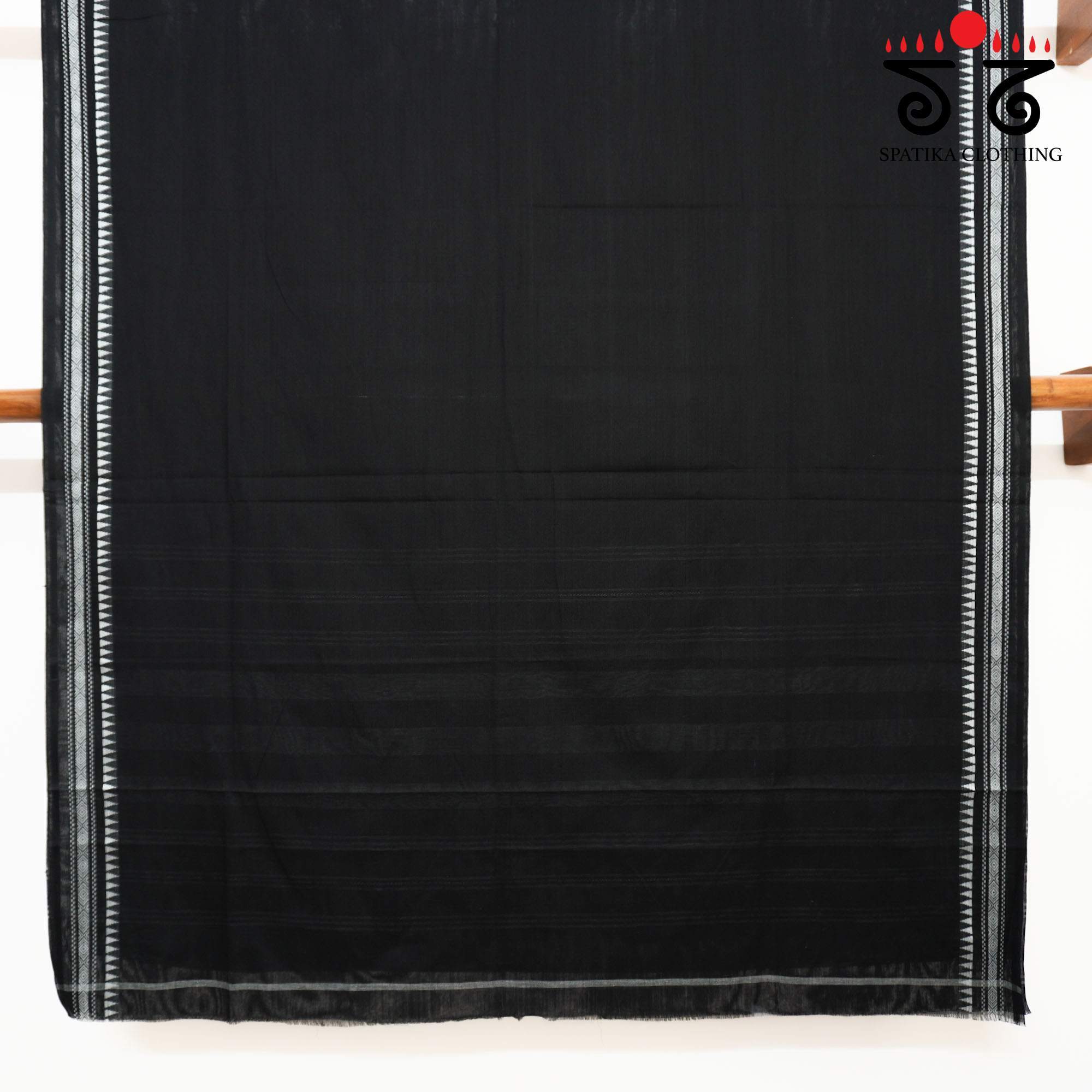 Black Begampur Handwoven Cotton Saree New!