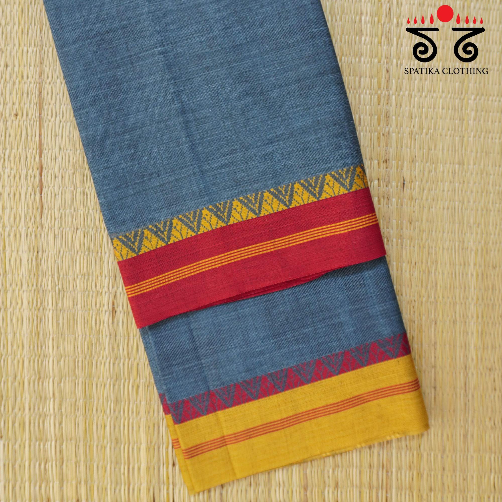Blue Begampur - Blue Handwoven Cotton Saree