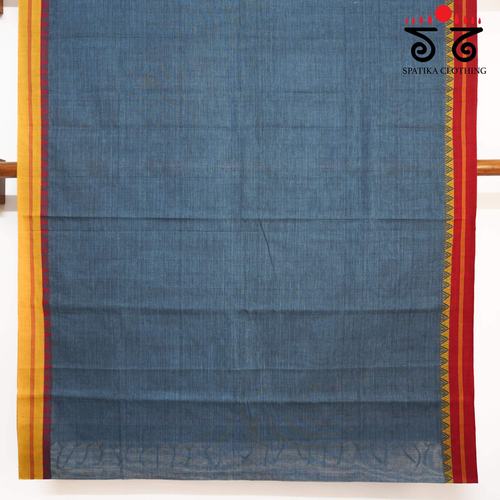Blue Begampur - Blue Handwoven Cotton Saree