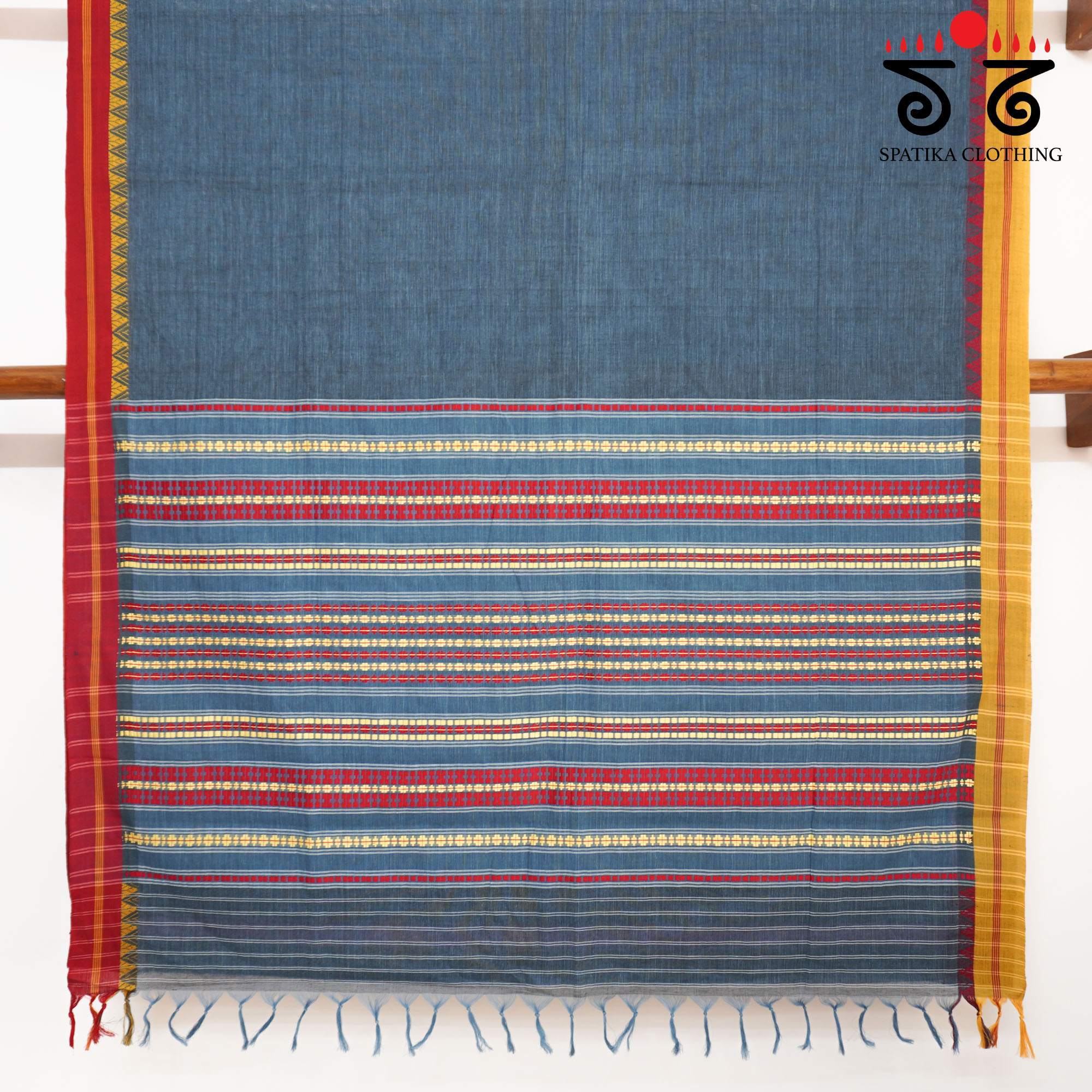 Blue Begampur - Blue Handwoven Cotton Saree