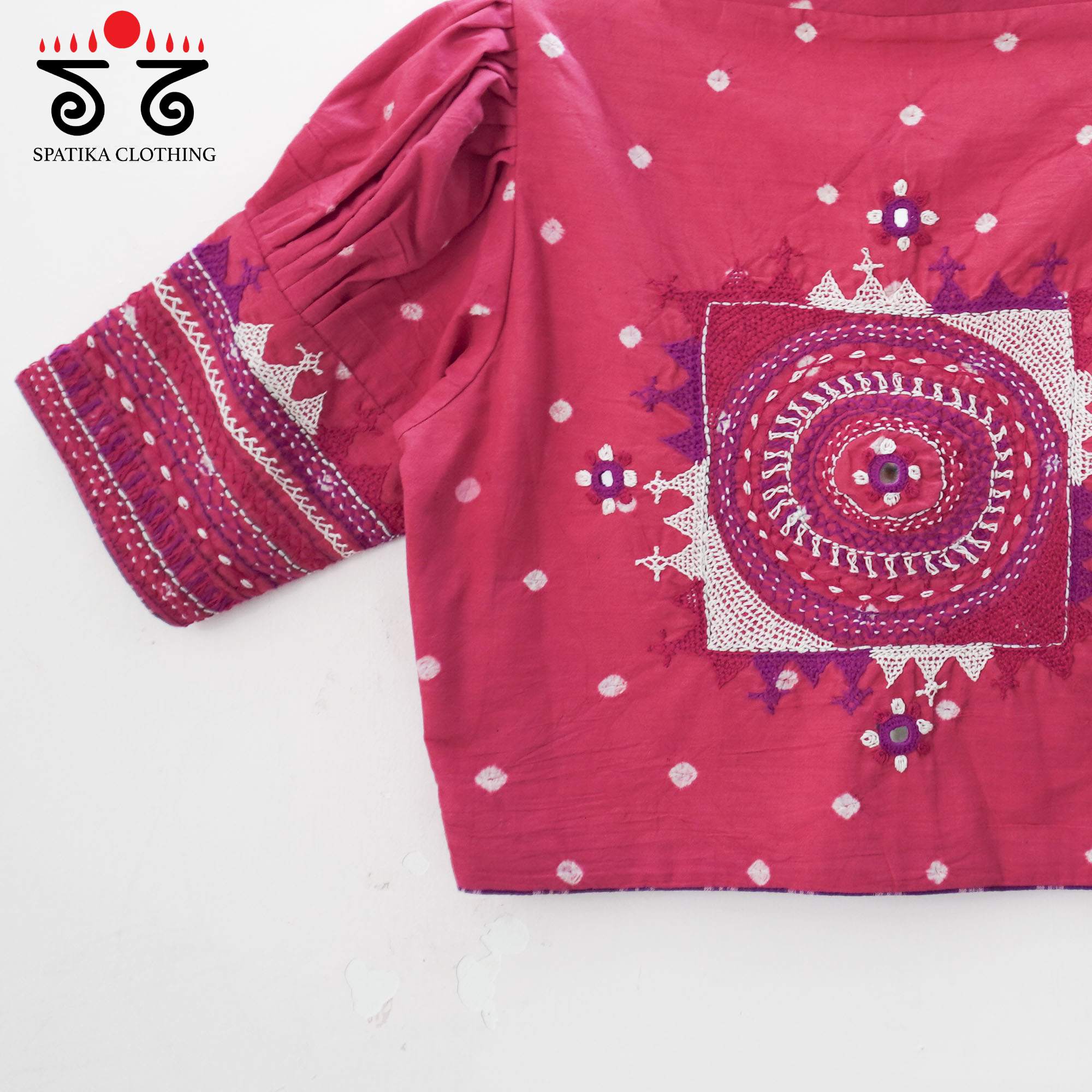 Pink Lambani - Bandhani blouse
