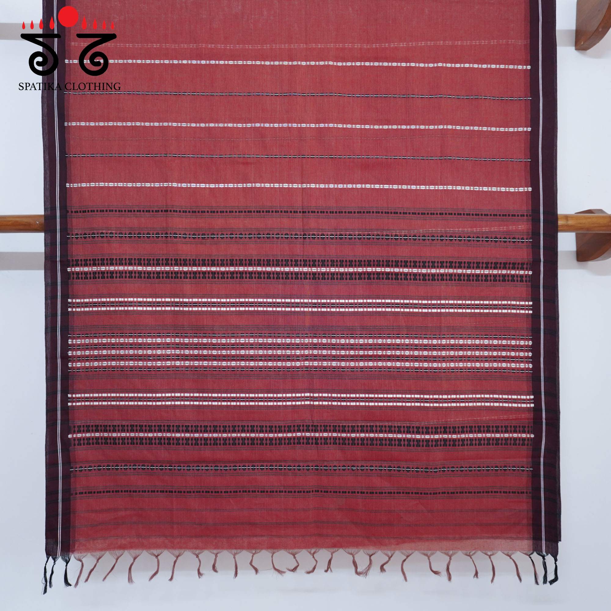 Brown Begampur Handwoven Cotton Saree