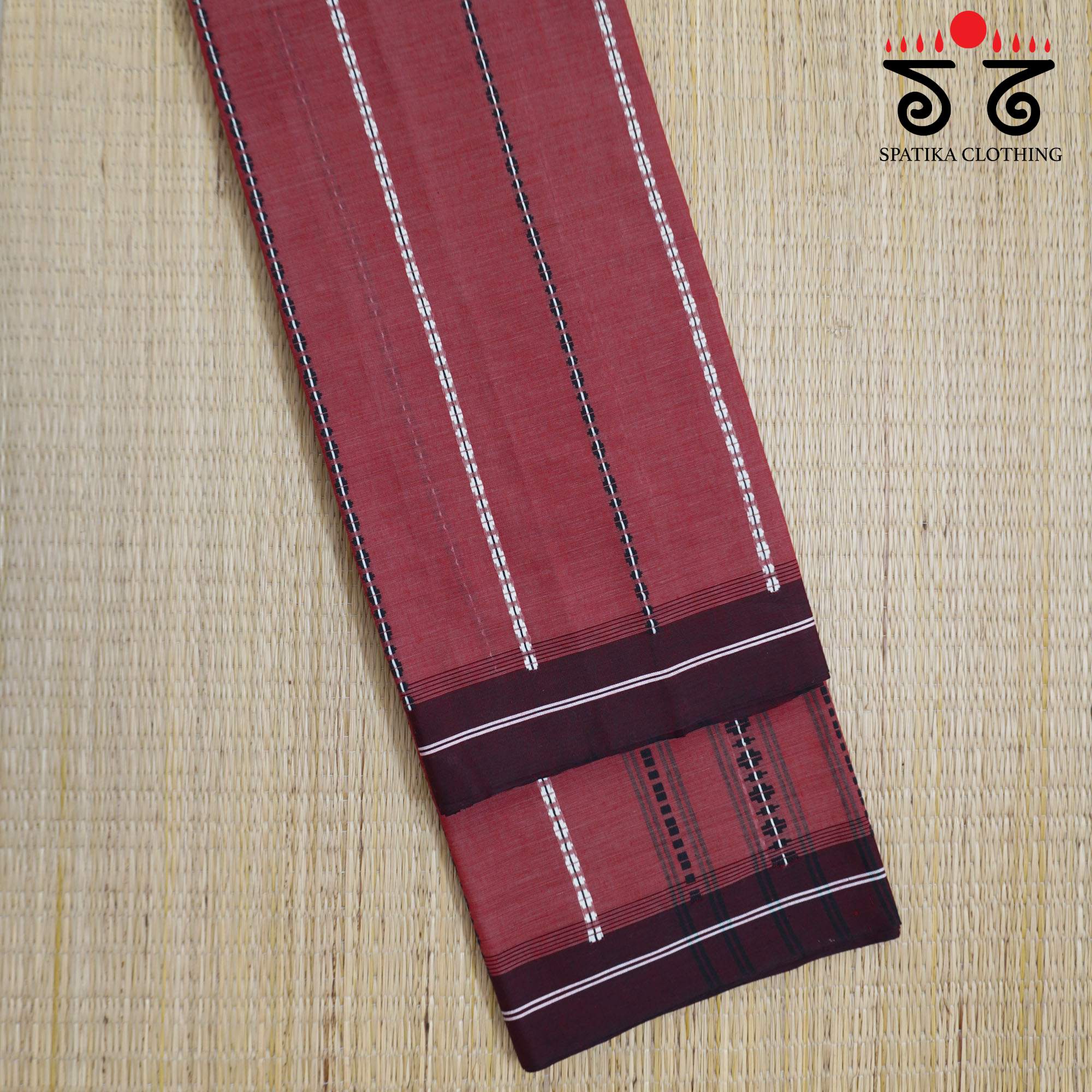 Brown Begampur Handwoven Cotton Saree