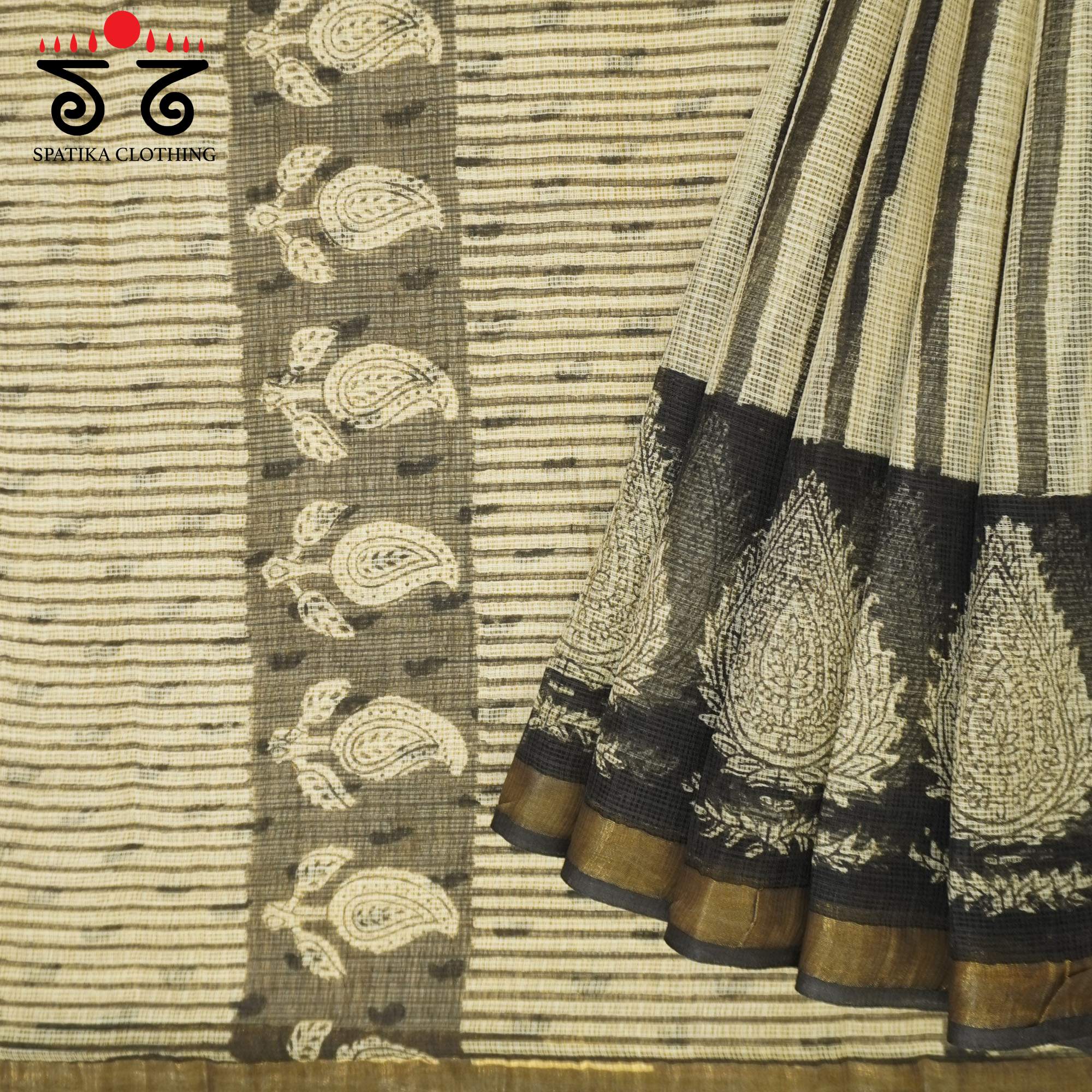Beige Multi Kota Hand Block Printed Saree