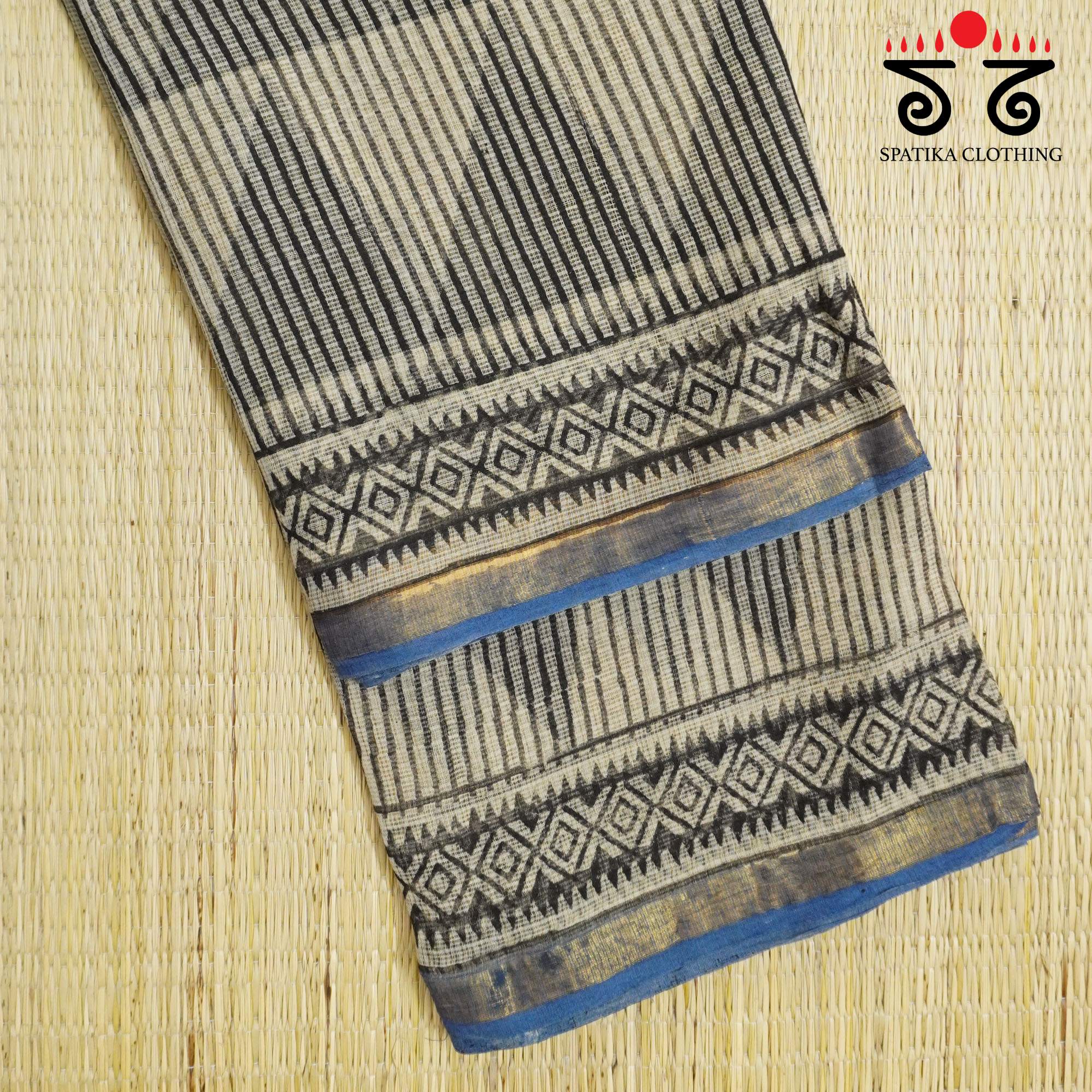 Black Kota Hand Block Printed Saree