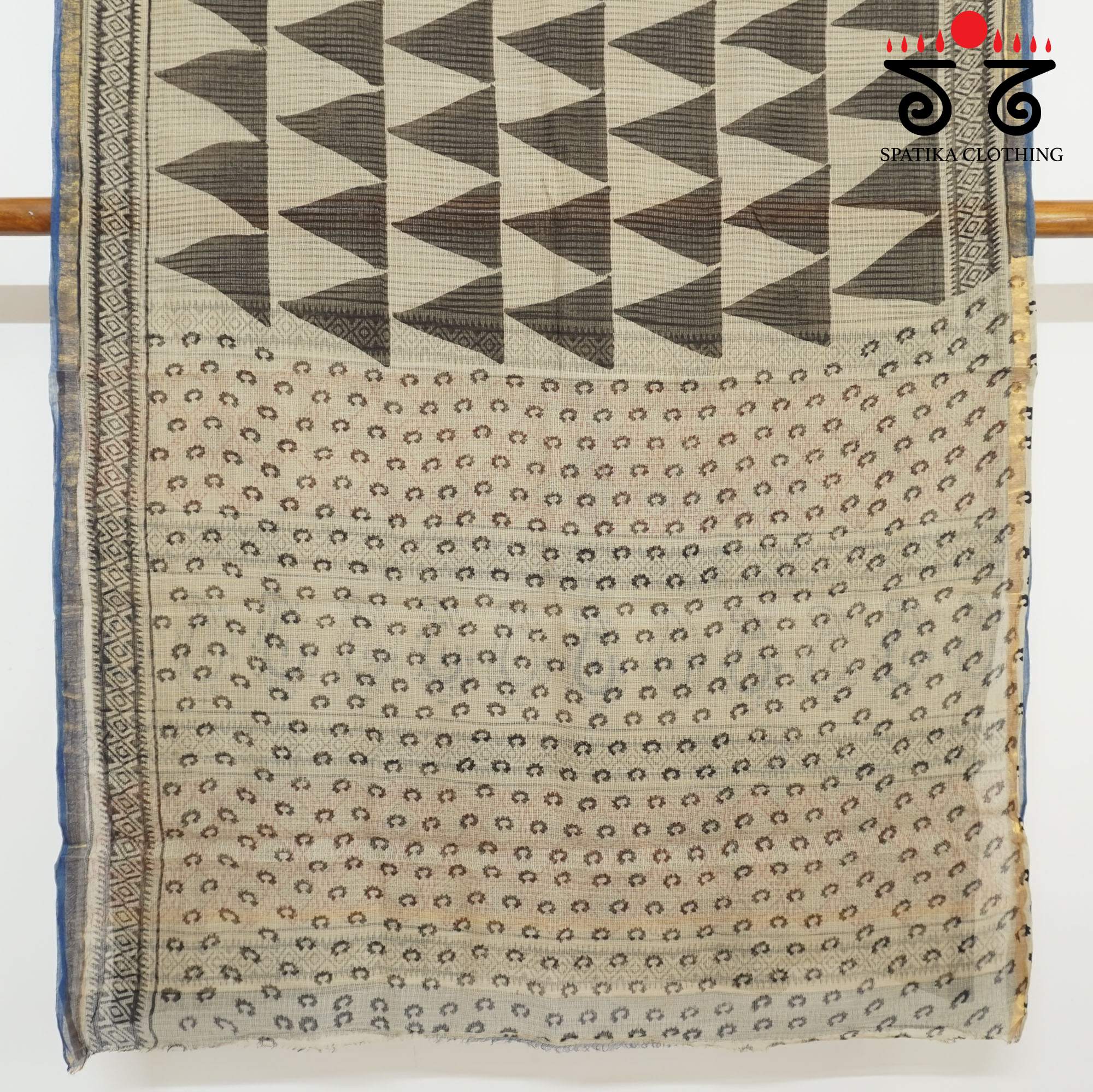 Black Kota Hand Block Printed Saree