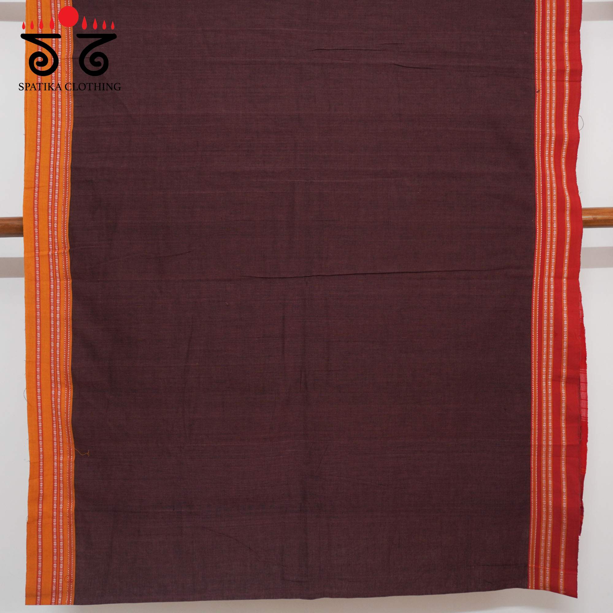 Brown Ilkal Handwoven Cotton Saree - Ikat Blouse