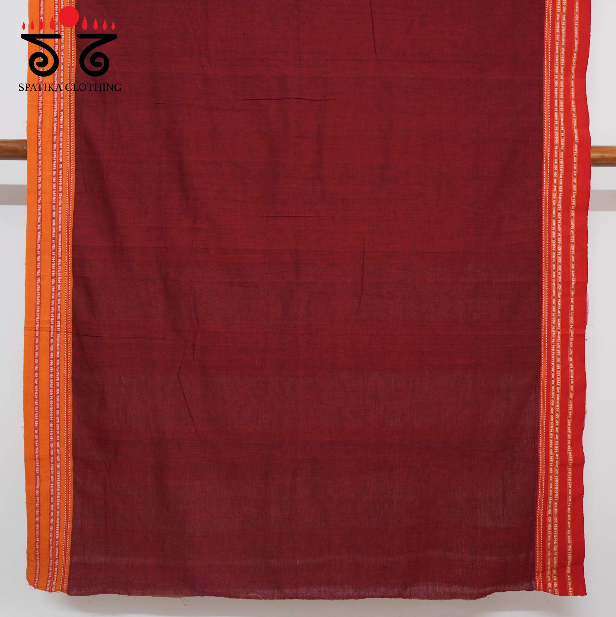 Maroon Ilkal Handwoven Cotton Saree - Telia Blouse